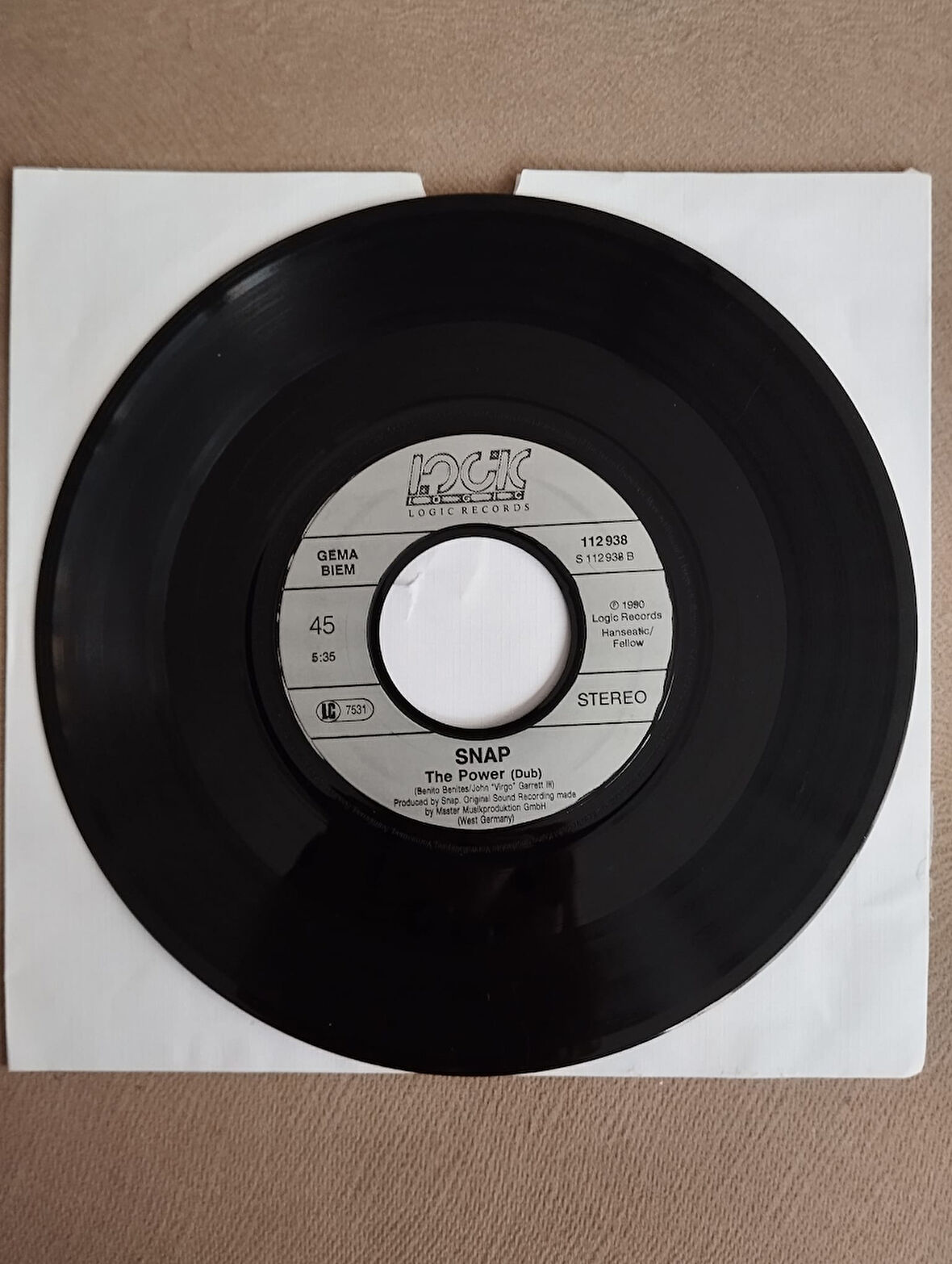 Snap! – The Power  - 1990  Almanya Basım 45 LİK PLAK - 2. EL