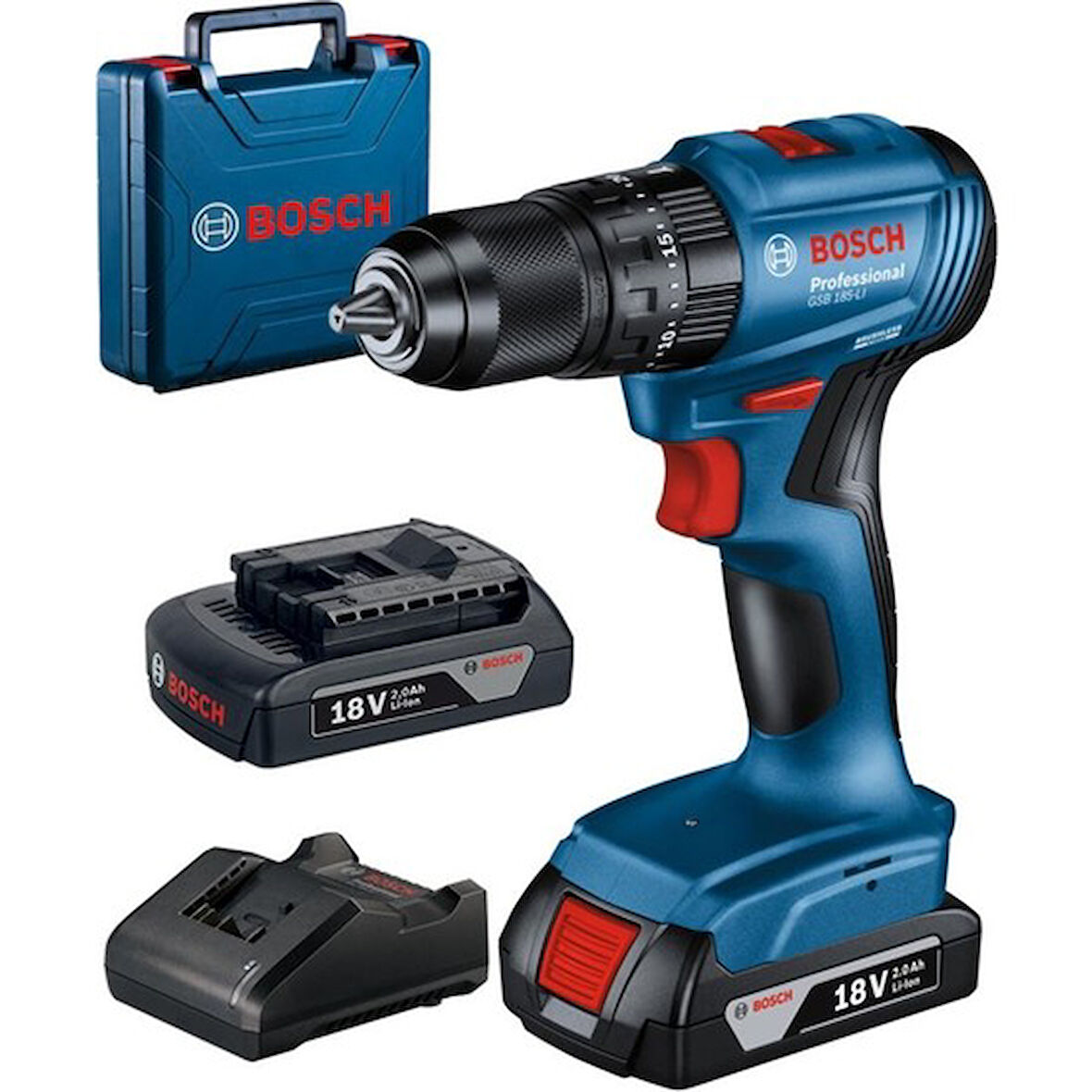 Bosch Professional Gsb 185-Lı  Çift Akülü Çantalı Darbeli Delme/Vidalama Makinesi 2X2.0Ah-06019K3100