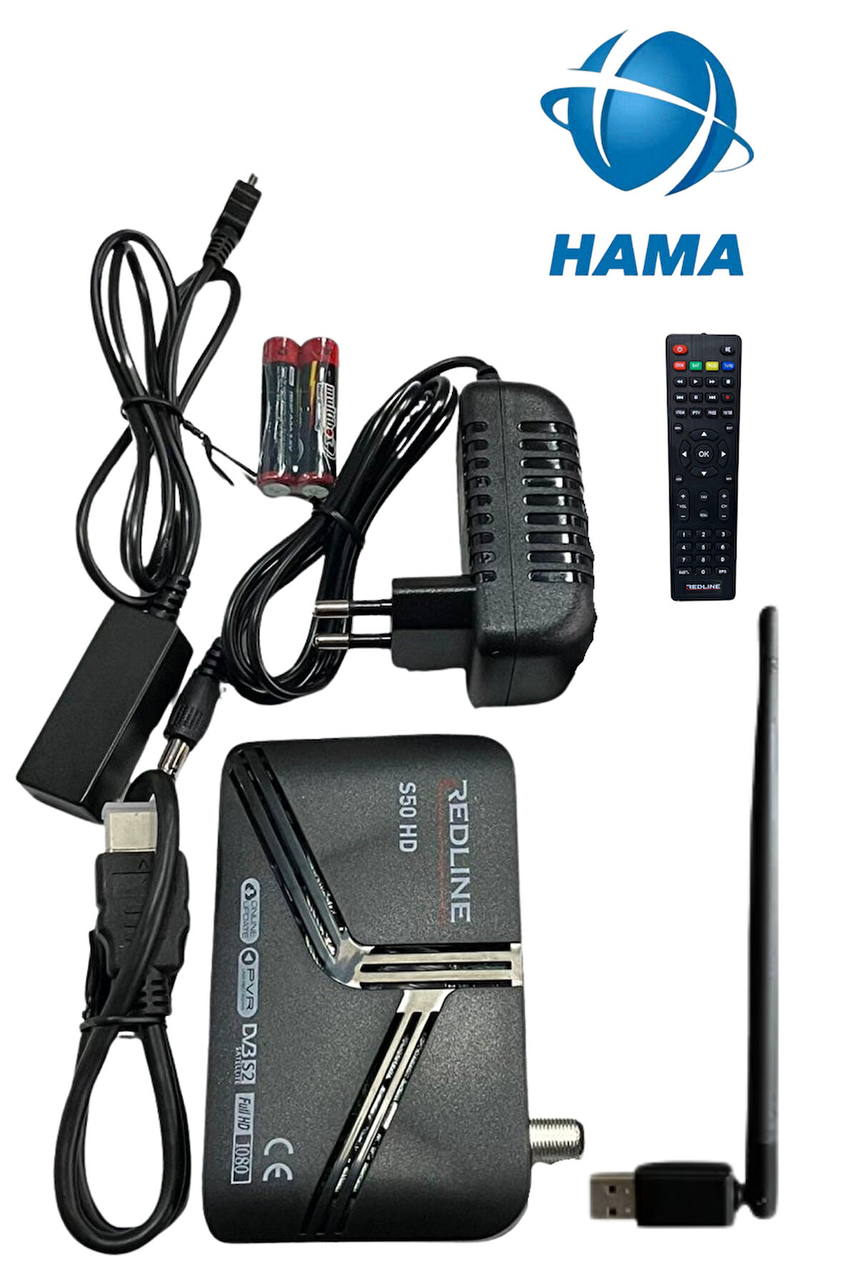 SNRELK -HAMA redline WİFİ DAHİL ÇANAKLI ÇANAKSIZ FULL HD UYDU ALICISI