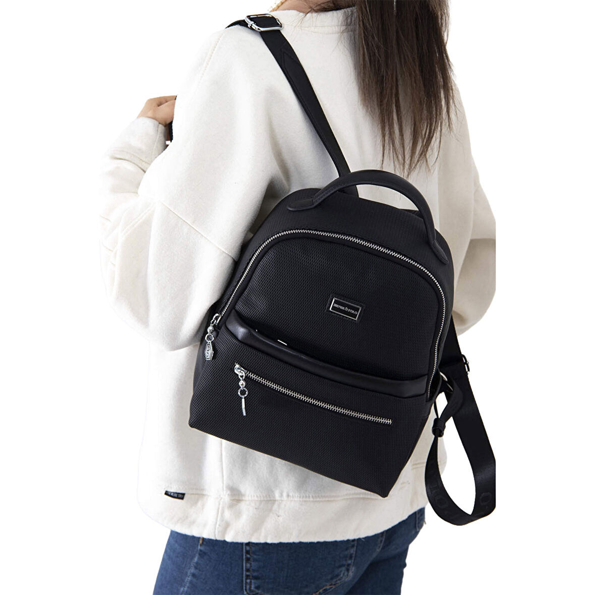 Silver Polo  Kadın  1061-39770 SILVER POLO SIRT ÇANTASI M86 SİYAH-MAT SİYAH