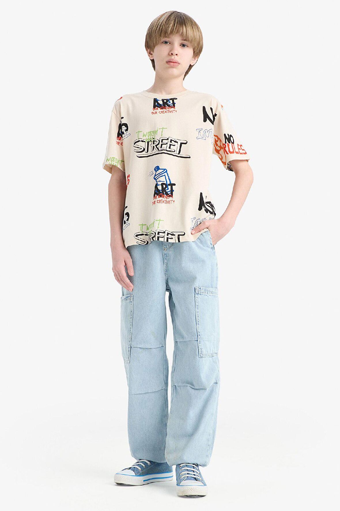 Erkek Çocuk Paraşüt Jean Pantolon