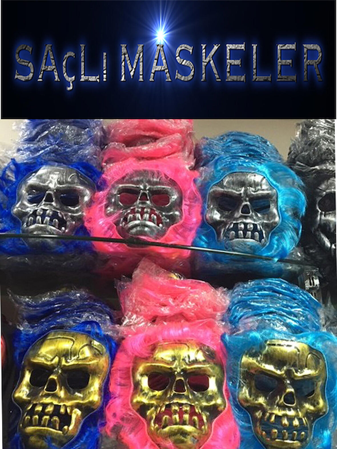 Saçlı Kuru Kafa Maskesi 1 Adet (3984)