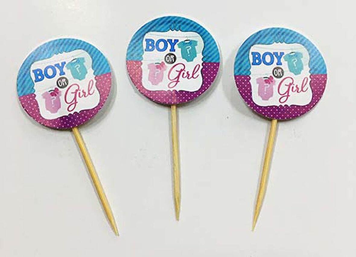Cinsiyet Partisi Boy or Girl Kürdan Süsü 20 Adet (3984)