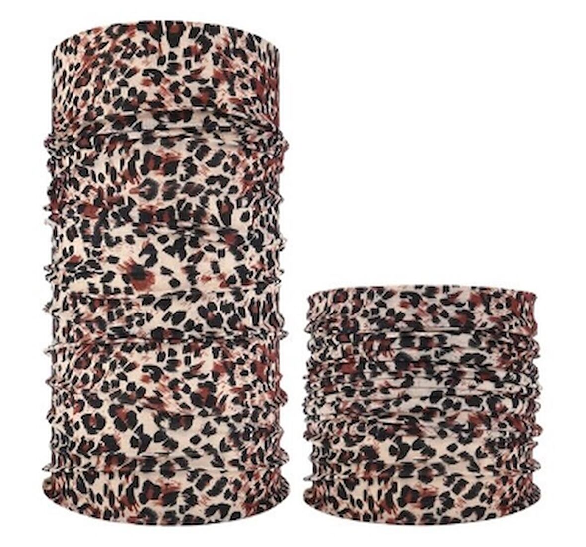 Koyu Renk Leopar Baf Bandana Maske (3984)