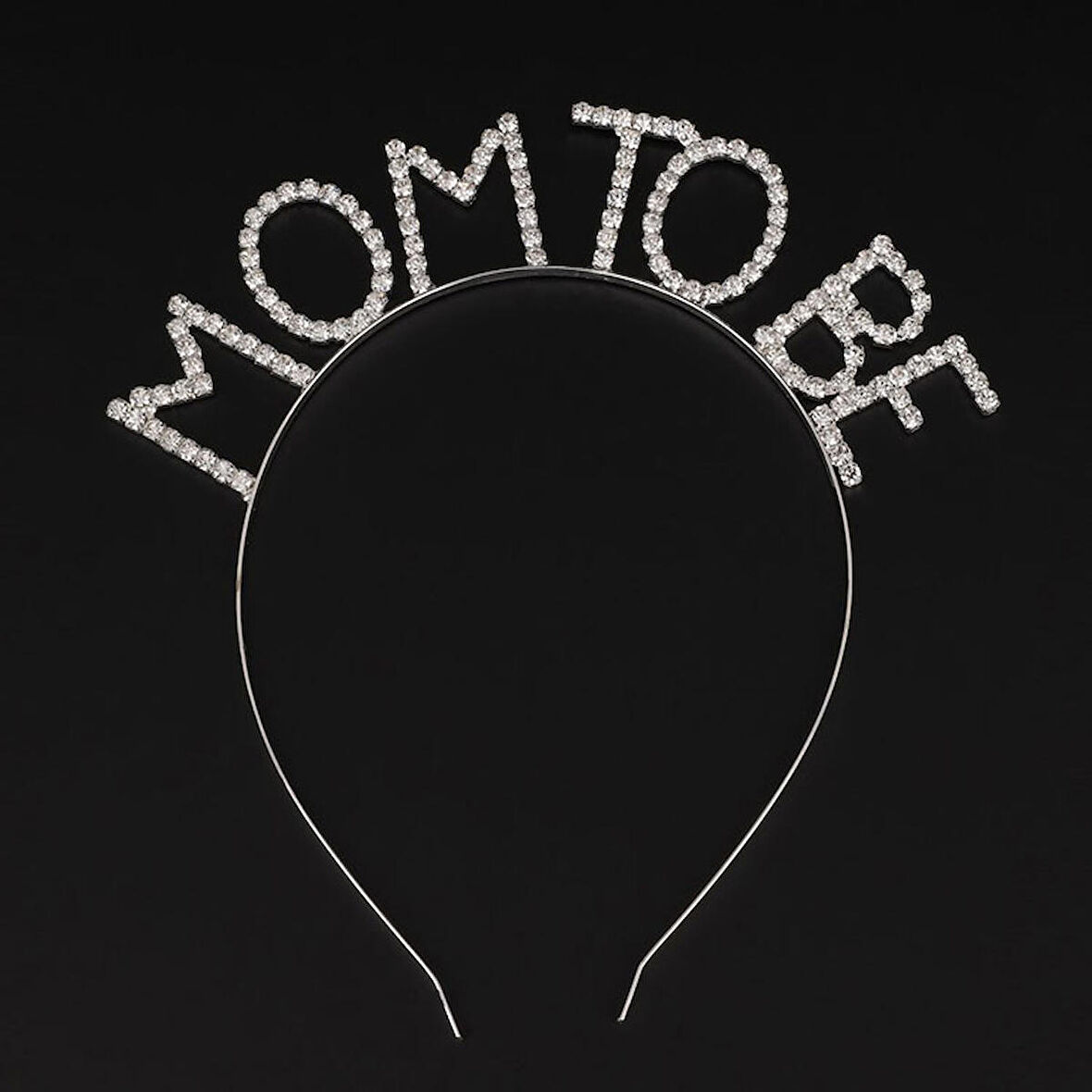Kristal Taşlı Gümüş Renk Mom to Be Tacı Anne Tacı (3984)