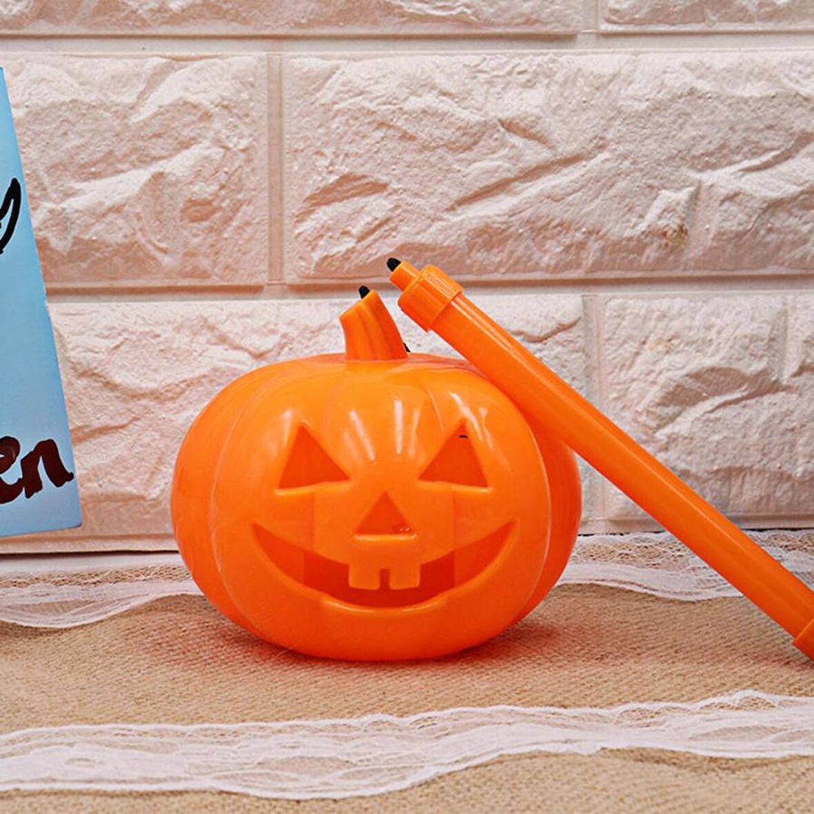 Cadılar Bayramı Halloween Sopalı Işıklı Sesli Balkabağı (3984)