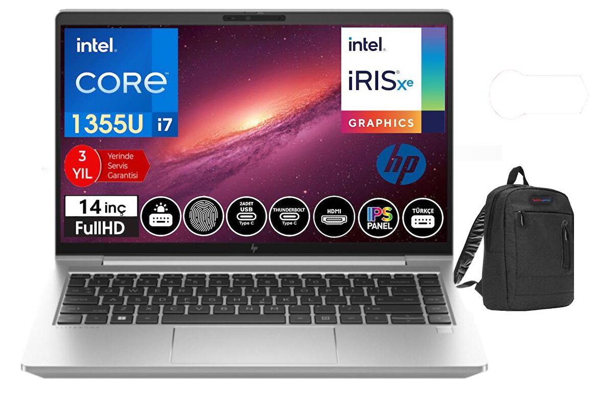 HP Elitebook 640 G10  İntel Core i7 1355U 64gb 1tb Ssd 14" Fhd Windows11Home Taşınabilir Bilgisayar ELİT8A571EA31+WeblegelsinÇanta