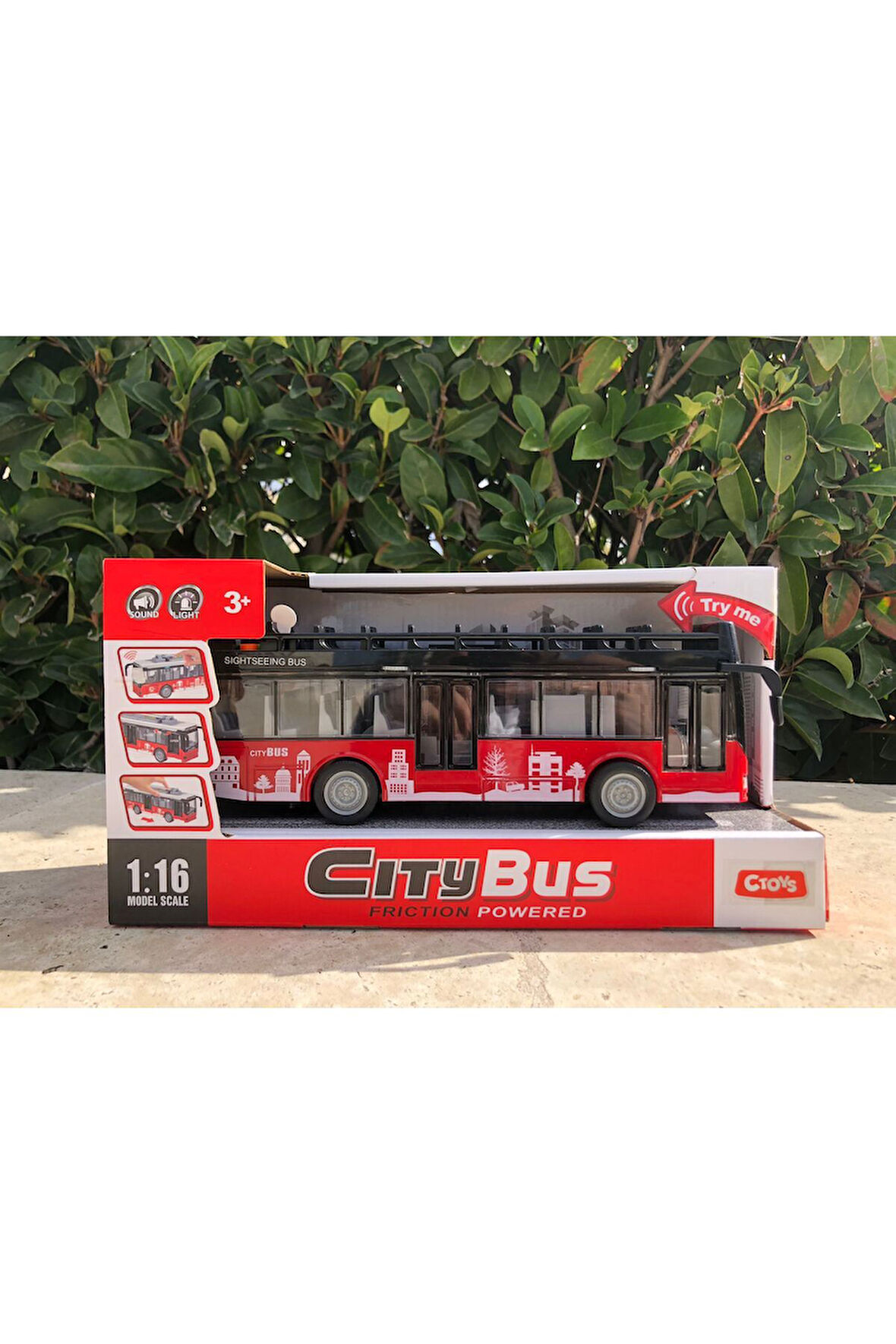 Sesli Işıklı Oyuncak Otobüs Şehir Yolcu Otobüsü Şehir Otobüsü City Bus Üstü Koltuklu Turist Otobüsü