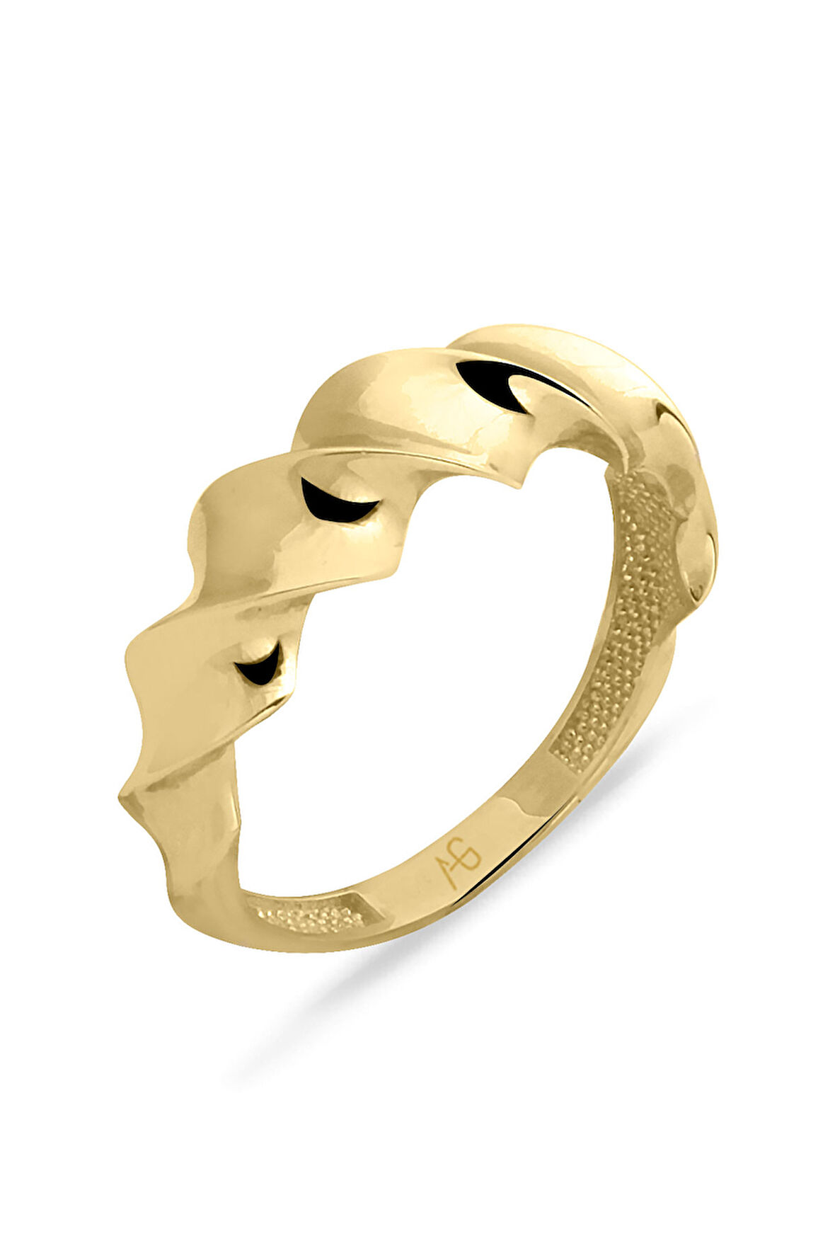 Geniş Burgu Altın Kombin Yüzük