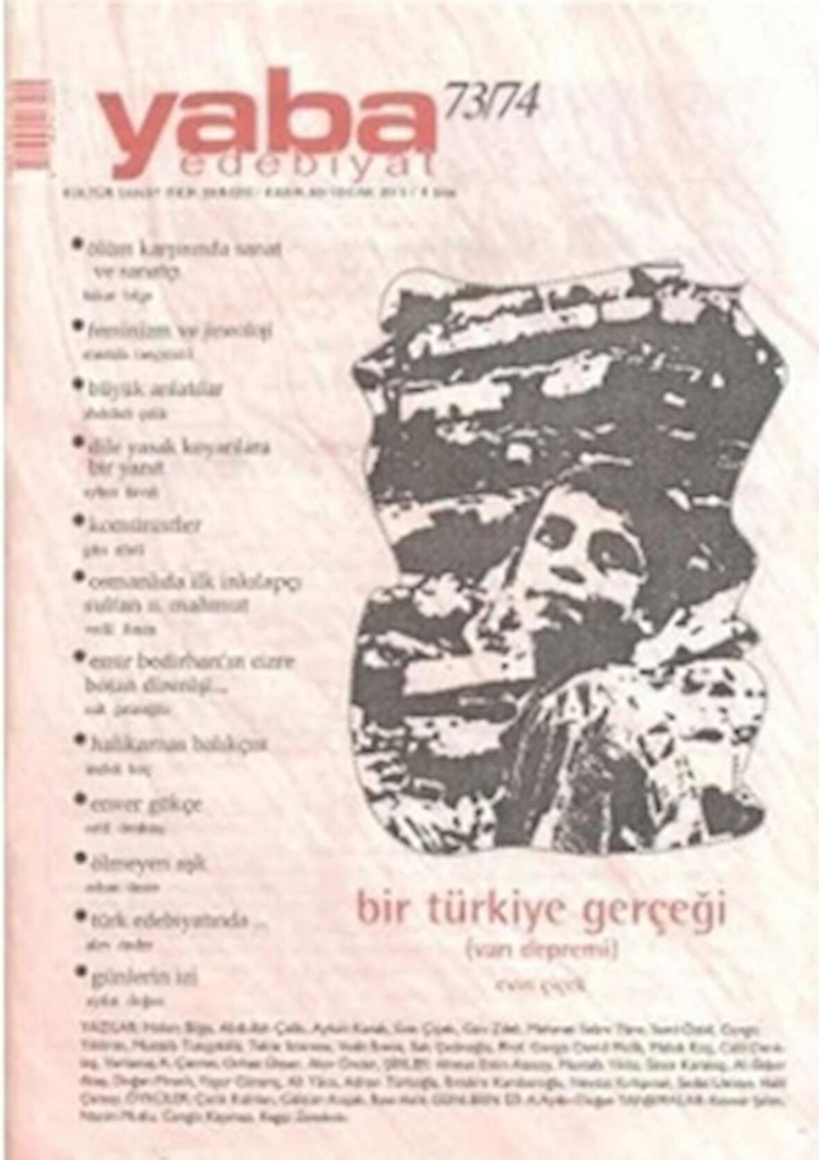 Yaba Edebiyat Dergisi Sayı: 73-74