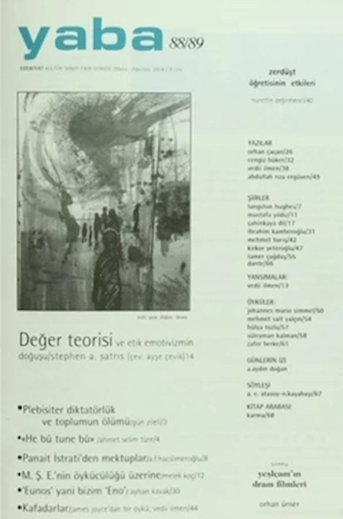 Yaba Edebiyat Dergisi Sayı: 88/89
