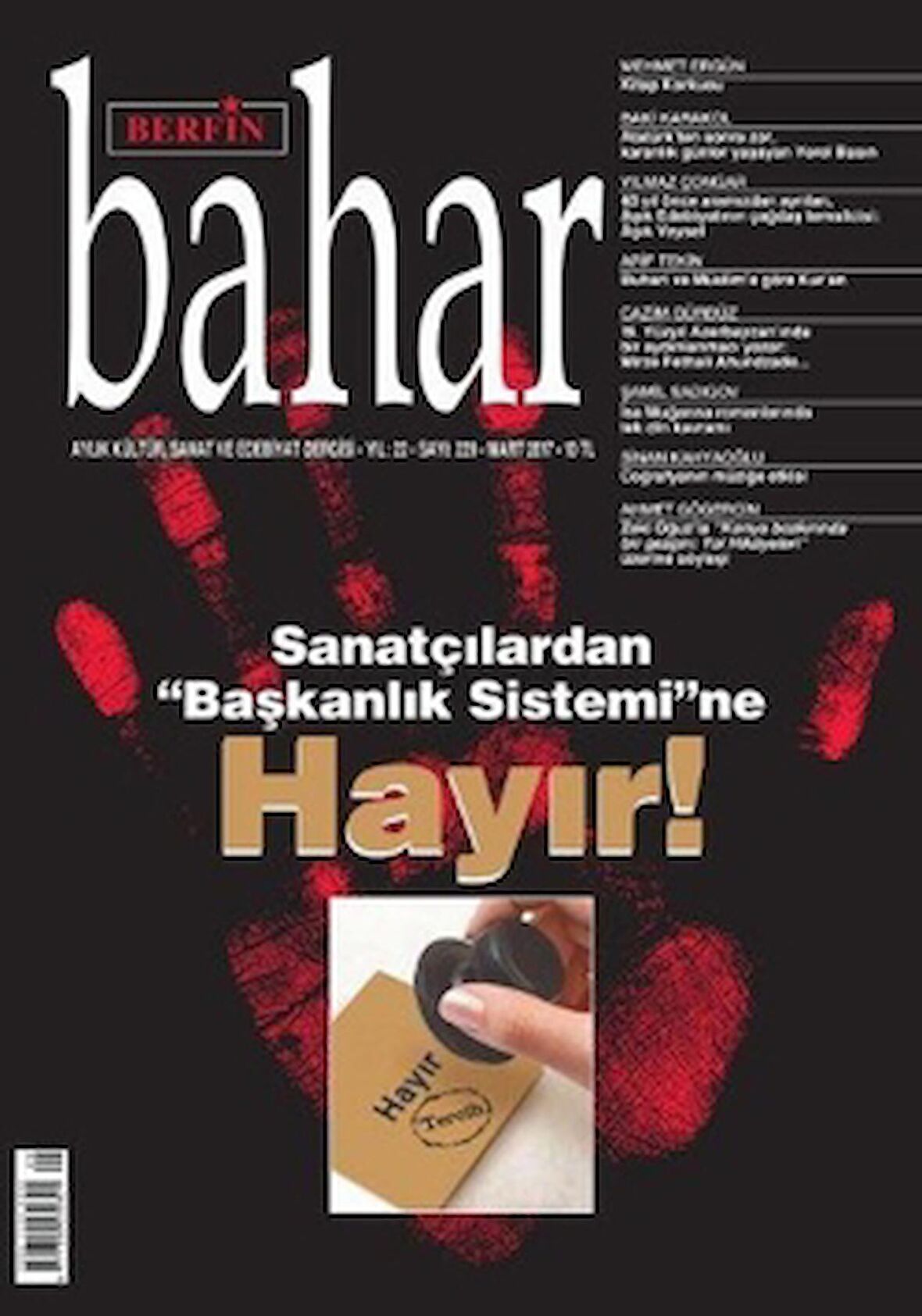 Berfin Bahar Aylık Kültür Sanat ve Edebiyat Dergisi Sayı: 229 Mart 2017