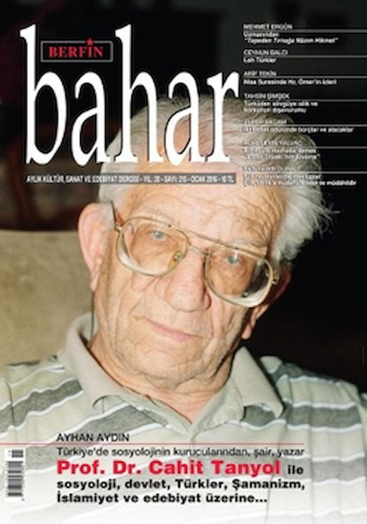 Berfin Bahar Aylık Kültür Sanat ve Edebiyat Dergisi Sayı: 215 Ocak 2016