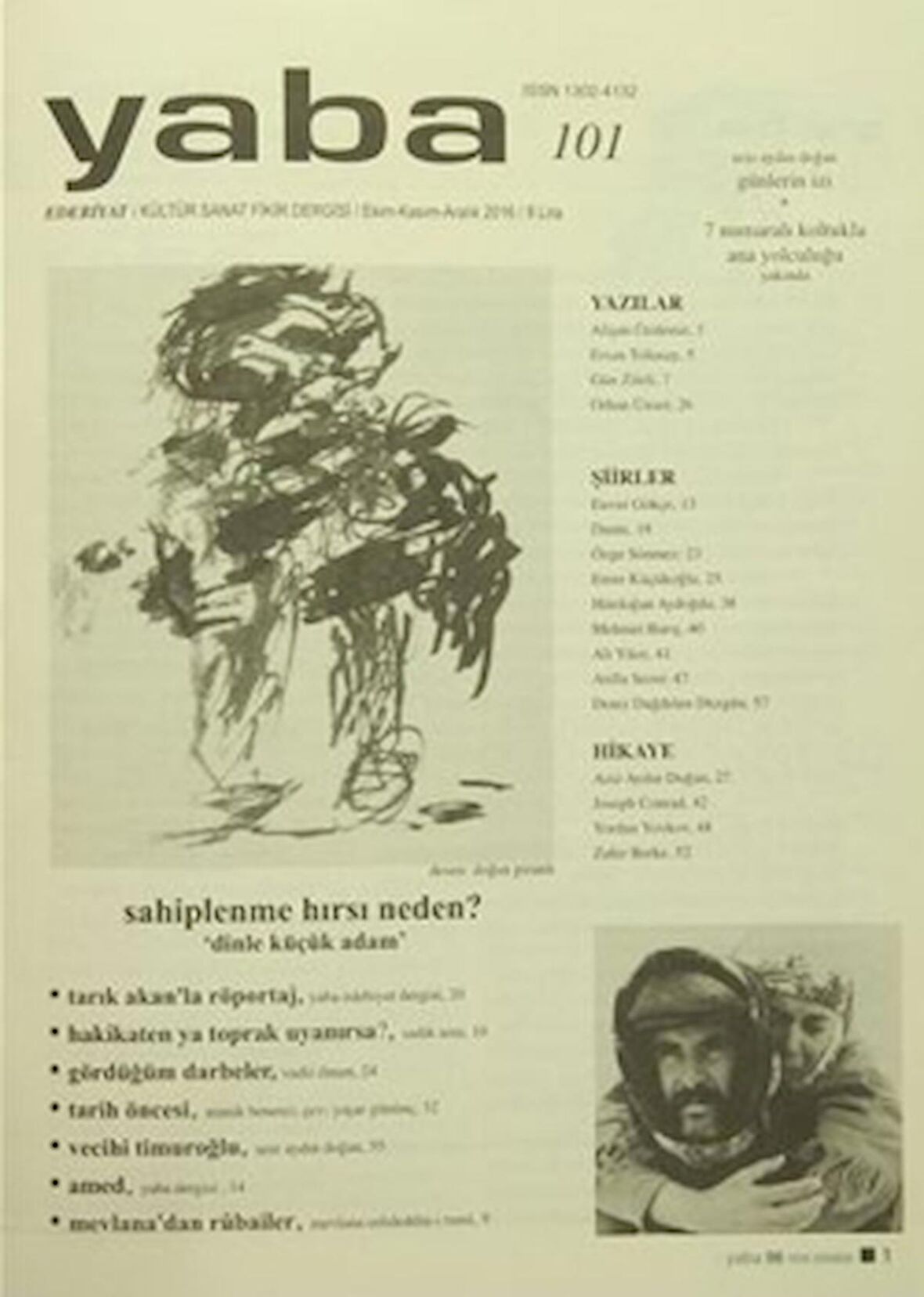 Yaba Edebiyat Dergisi Sayı: 101 / Ekim-Kasım-Aralık 2016