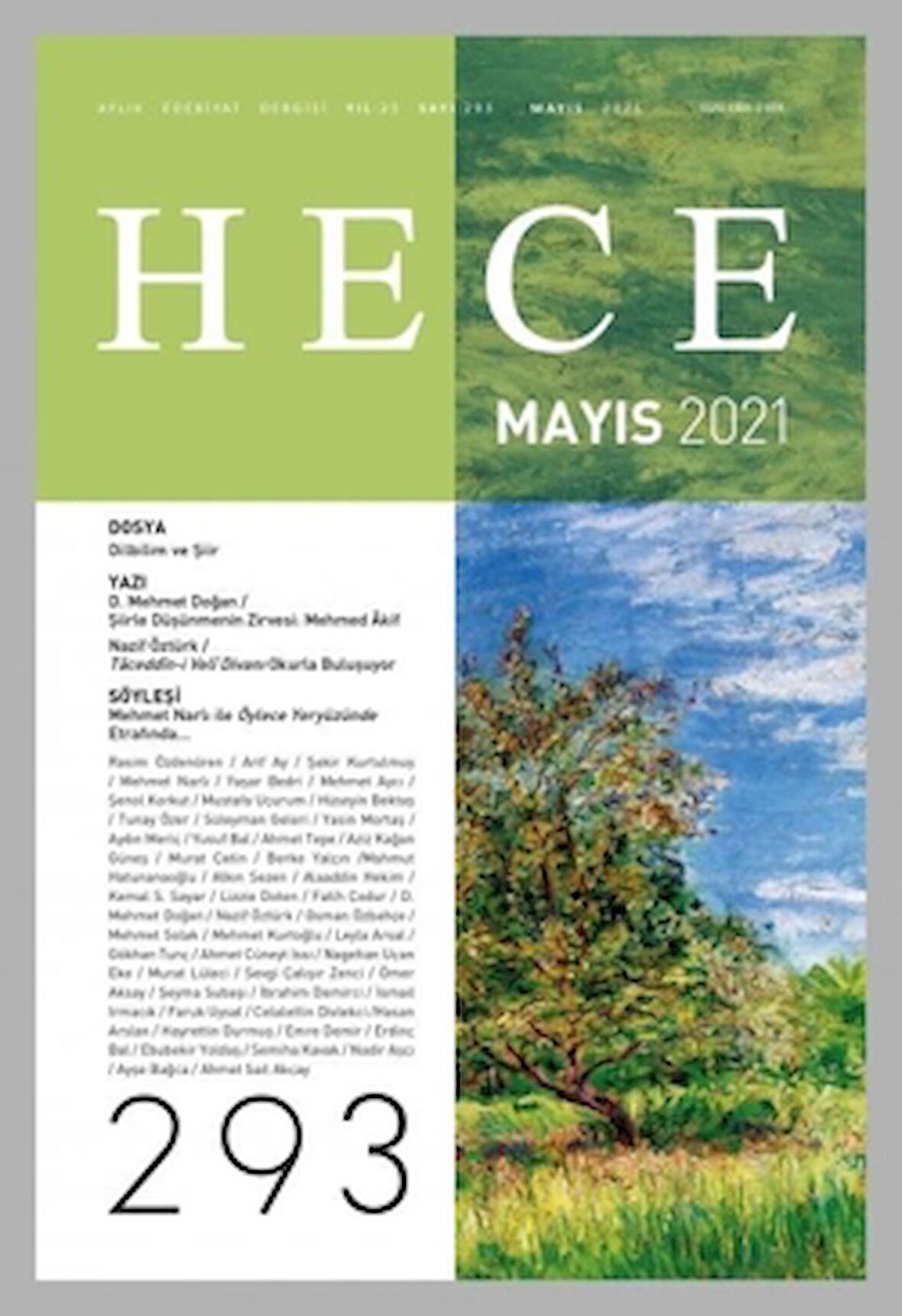 Hece Aylık Edebiyat Dergisi Sayı: 293 Mayıs 2021