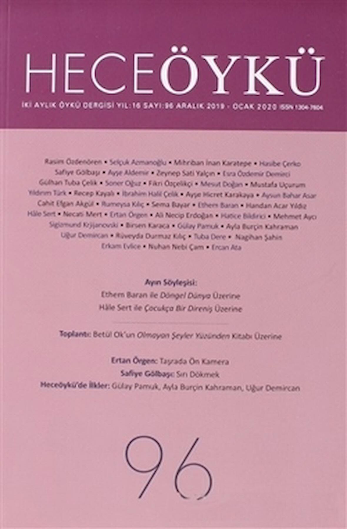 Hece Öykü Dergisi Sayı: 96 (Aralık - Ocak 2020)