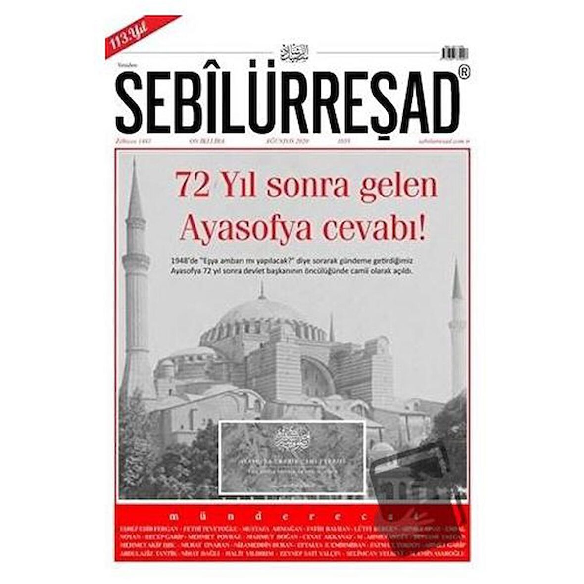 Sebilürreşad Dergisi Sayı: 1055 Ağustos 2020