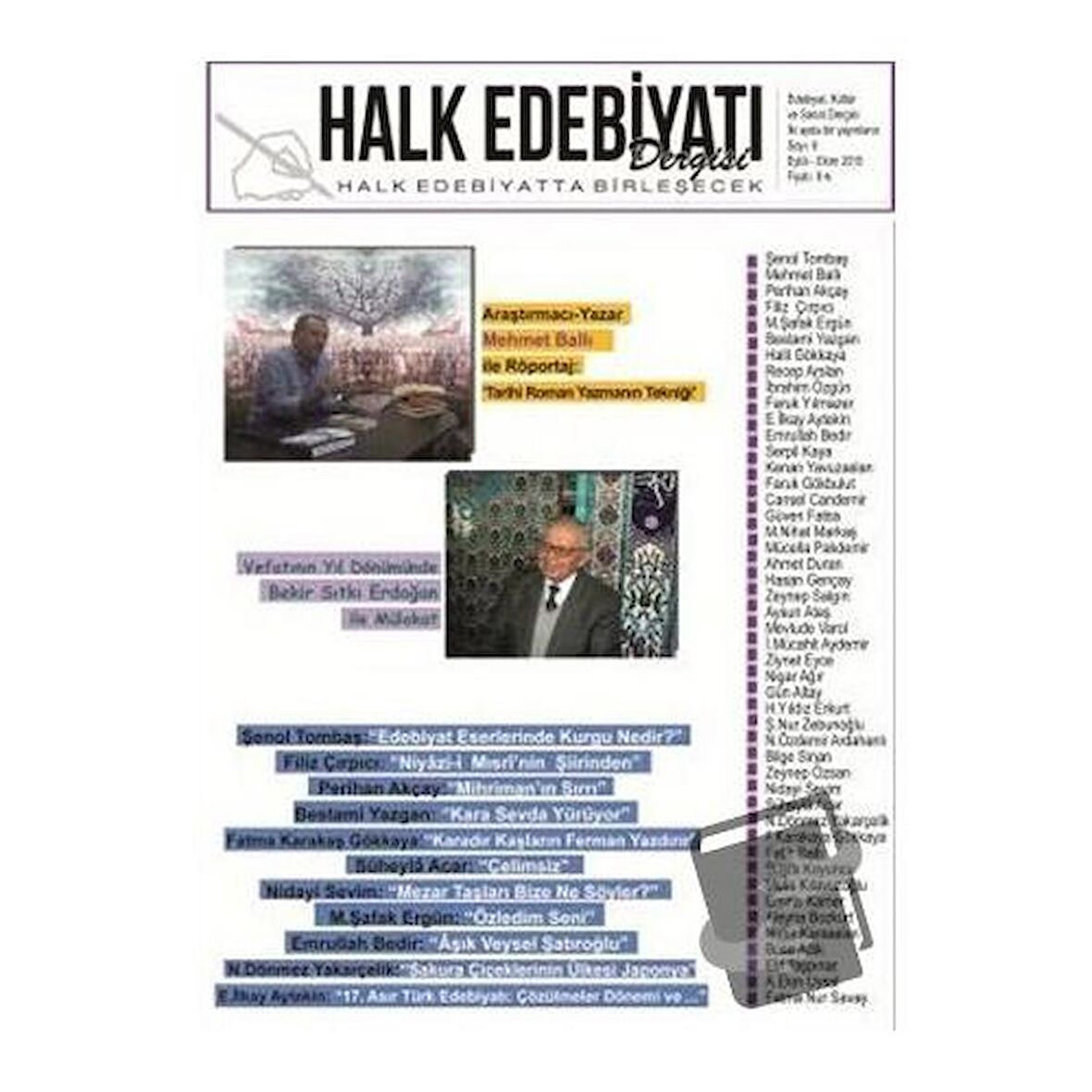 Halk Edebiyatı Dergisi Sayı: 8 Eylül-Ekim 2015