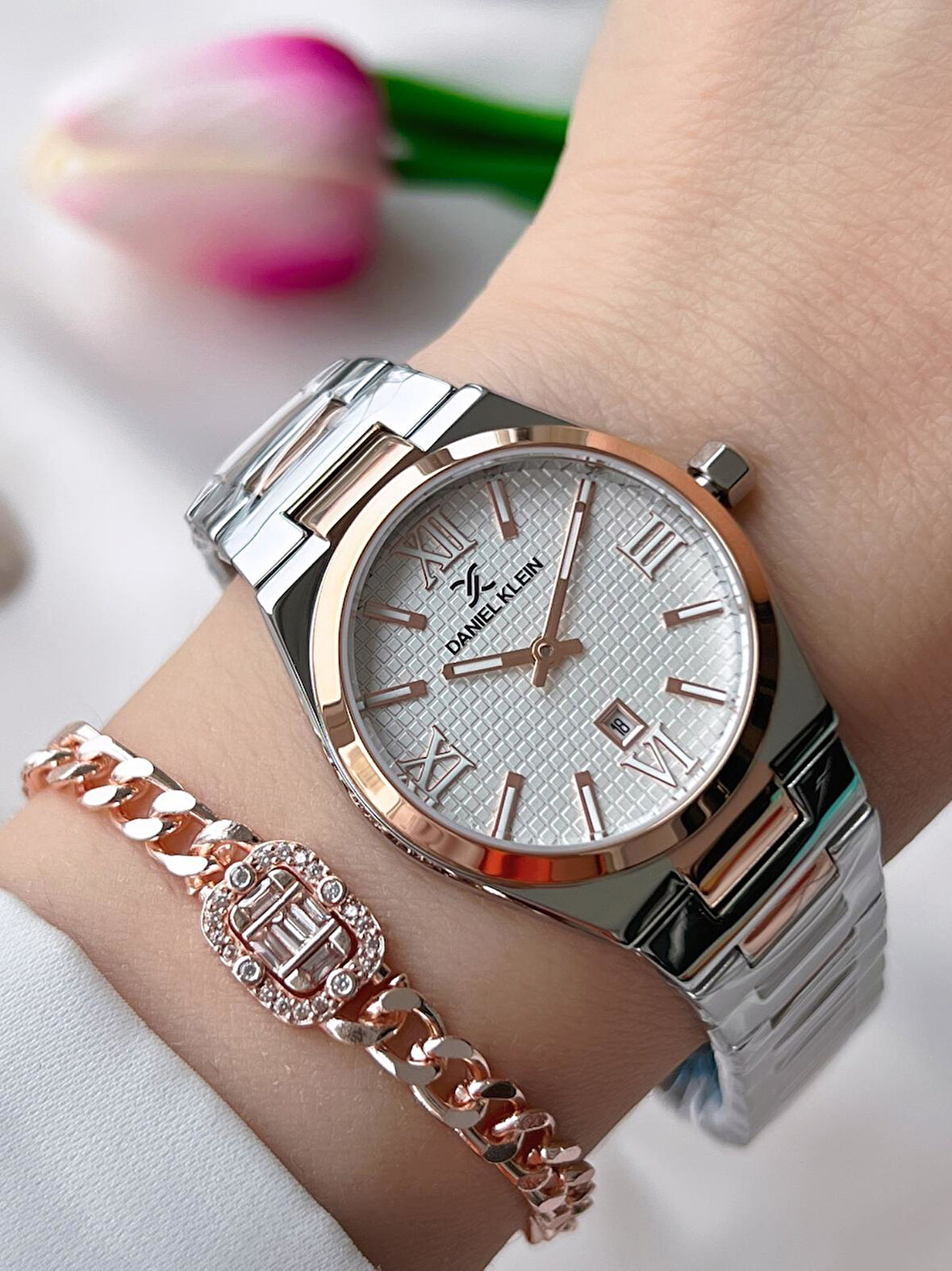 Daniel Klein Çelik Kordon 30 Mt Suya Dayanıklı Kadın Kol Saati+Bileklik BFG.10734.X7