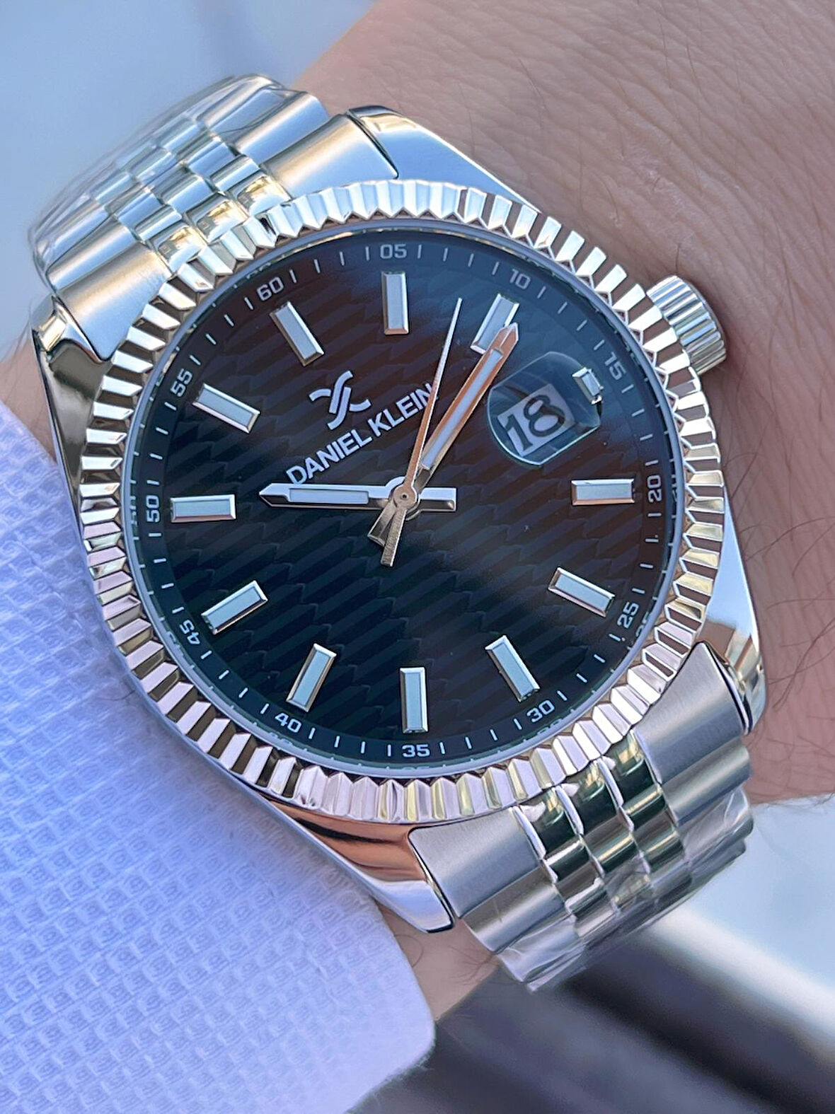 Daniel Klein Takvimli Kadran Rolex Kasa 30 Mt Suya Dayanıklı 2 Yıl Garantili Erkek Kol Saati FG.DK13985.1