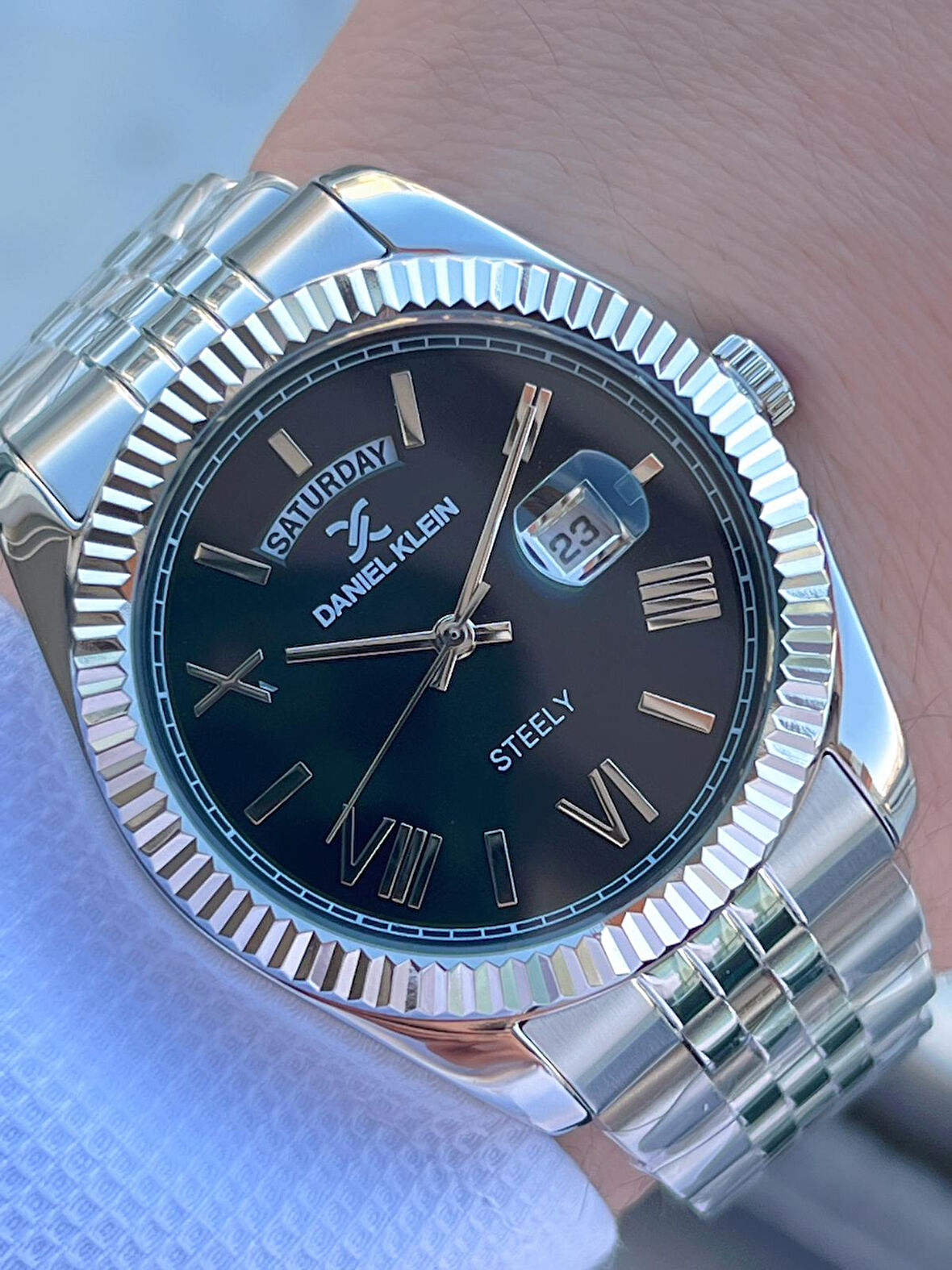 Daniel Klein Takvimli Kadran Rolex Kasa 30 Mt Suya Dayanıklı 2 Yıl Garantili Erkek Kol Saati FG.DK14026.1