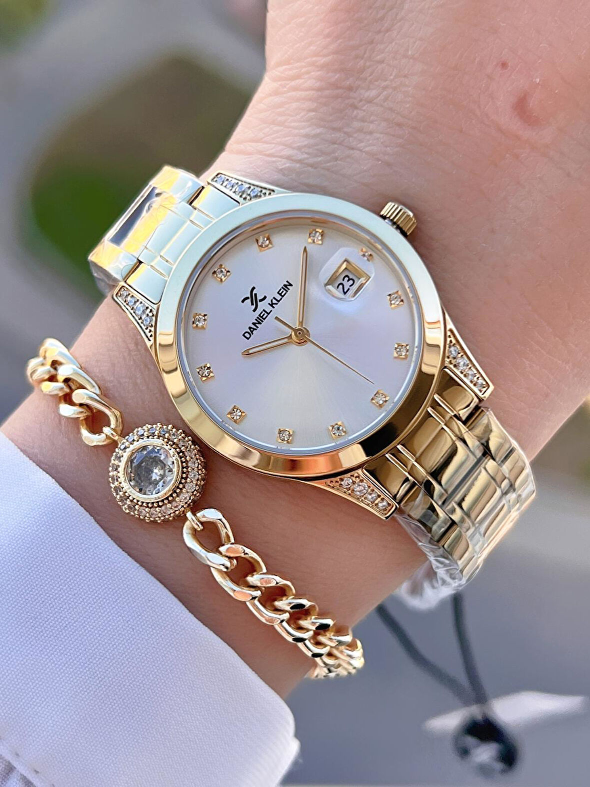 Daniel Klein Çelik Kordon 30 Mt Suya Dayanıklı Kadın Kol Saati+Bileklik BYN.13782.4