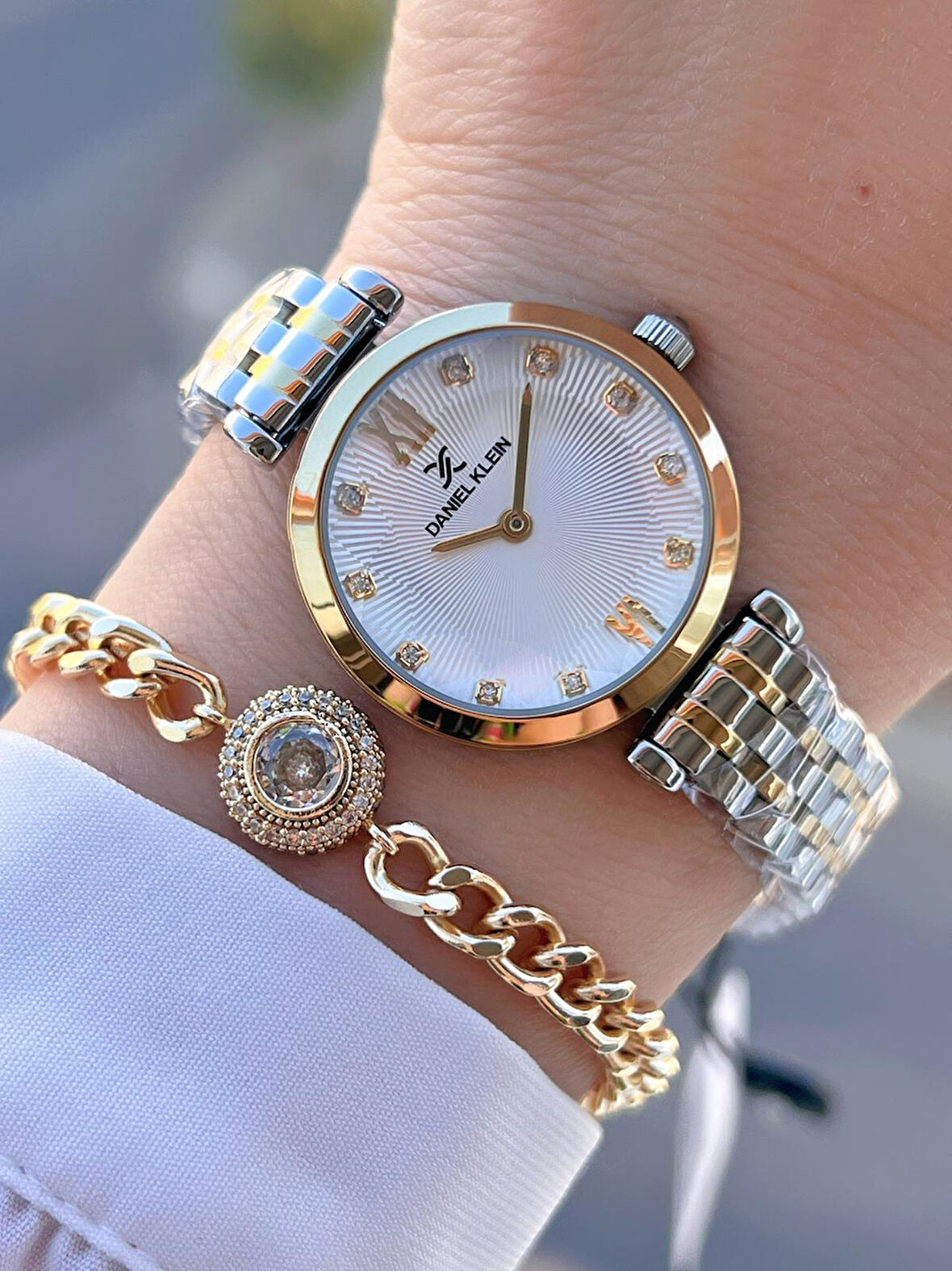 Daniel Klein Çelik Kordon 30 Mt Suya Dayanıklı Kadın Kol Saati+Bileklik BYN.14094.3