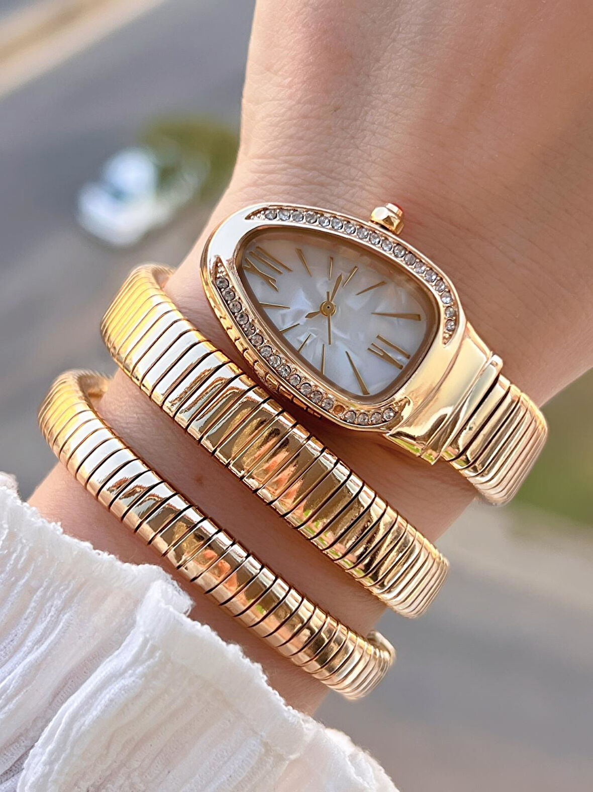 Coliseum Dolamalı Yılan Model Özel Tasarım Vintage Seri Kadın Kol Saati CL.Y001.M5