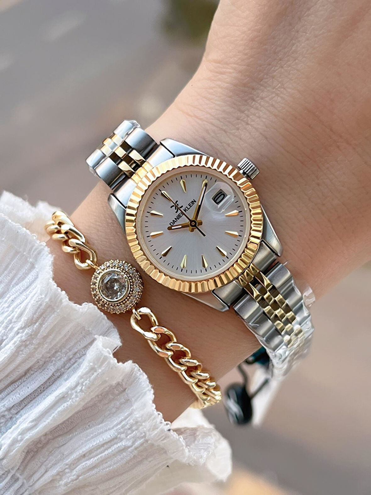 Daniel Klein 2 Yıl Garantili Jubile Kordon 3 Atm Suya Dayanıklı Kadın Kol Saati+Bileklik F.Z.10030.4