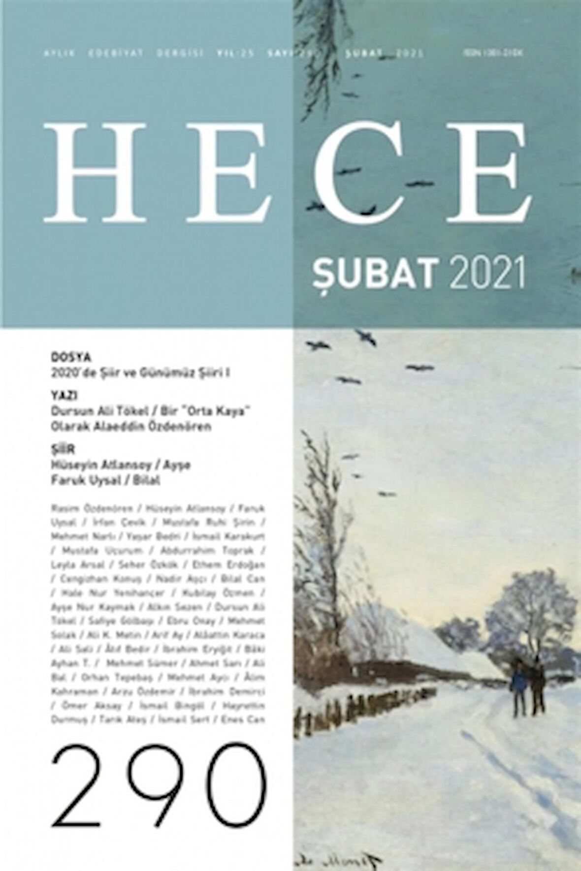 Hece Aylık Edebiyat Dergisi Sayı: 290 Şubat 2021