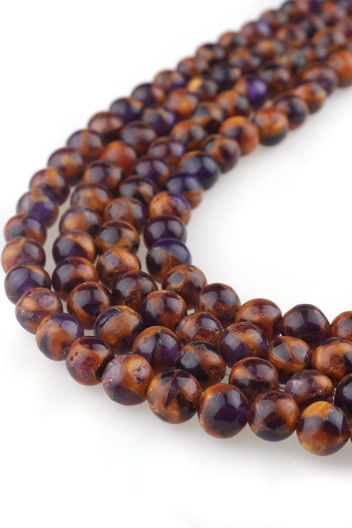 6 MM Mavi Sarı Opal Akik Taşı Dizi - DZ4074-L