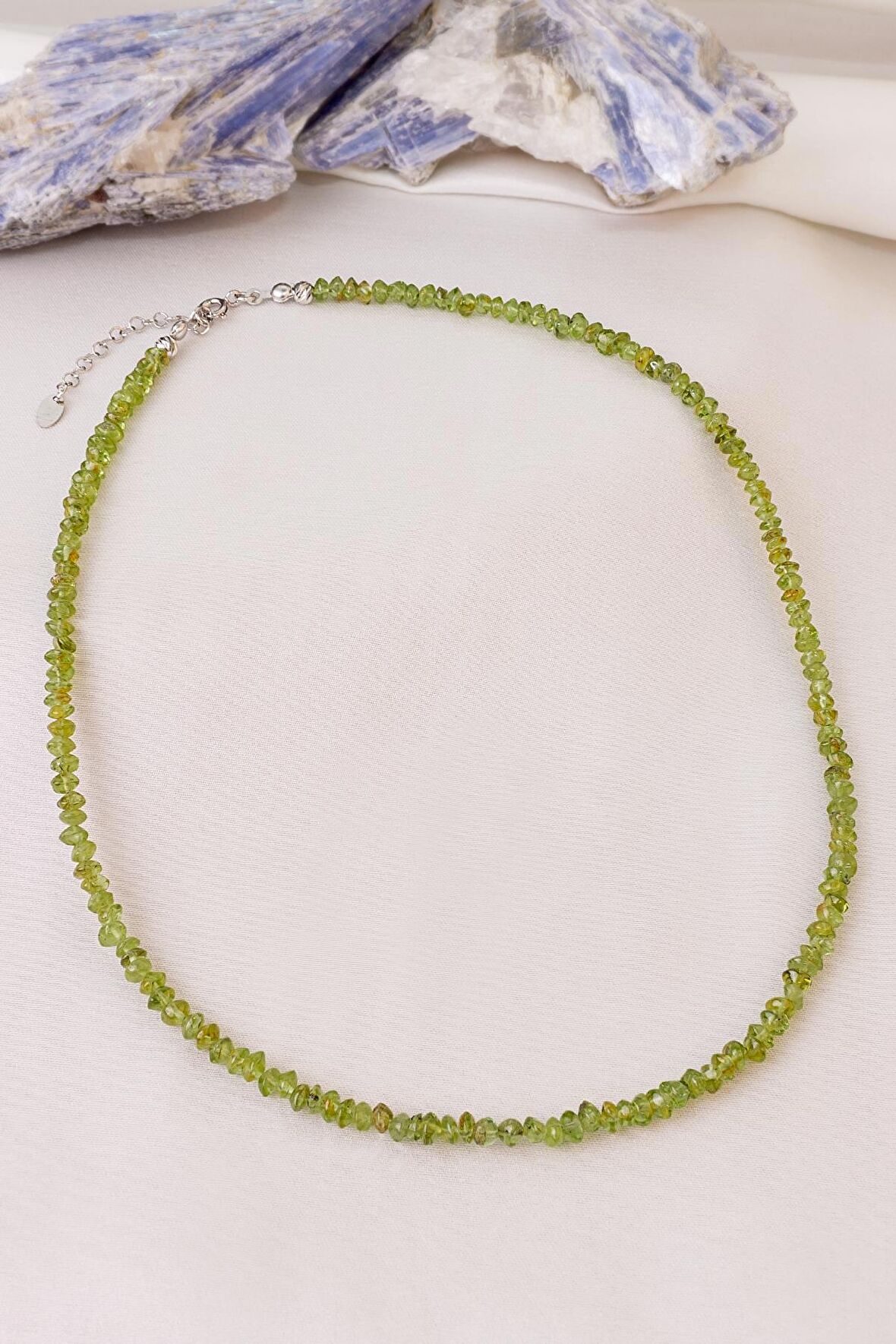 Peridot Taşı (Zebercet) Kolye ( 925 Ayar Gümüş Aparatlı )