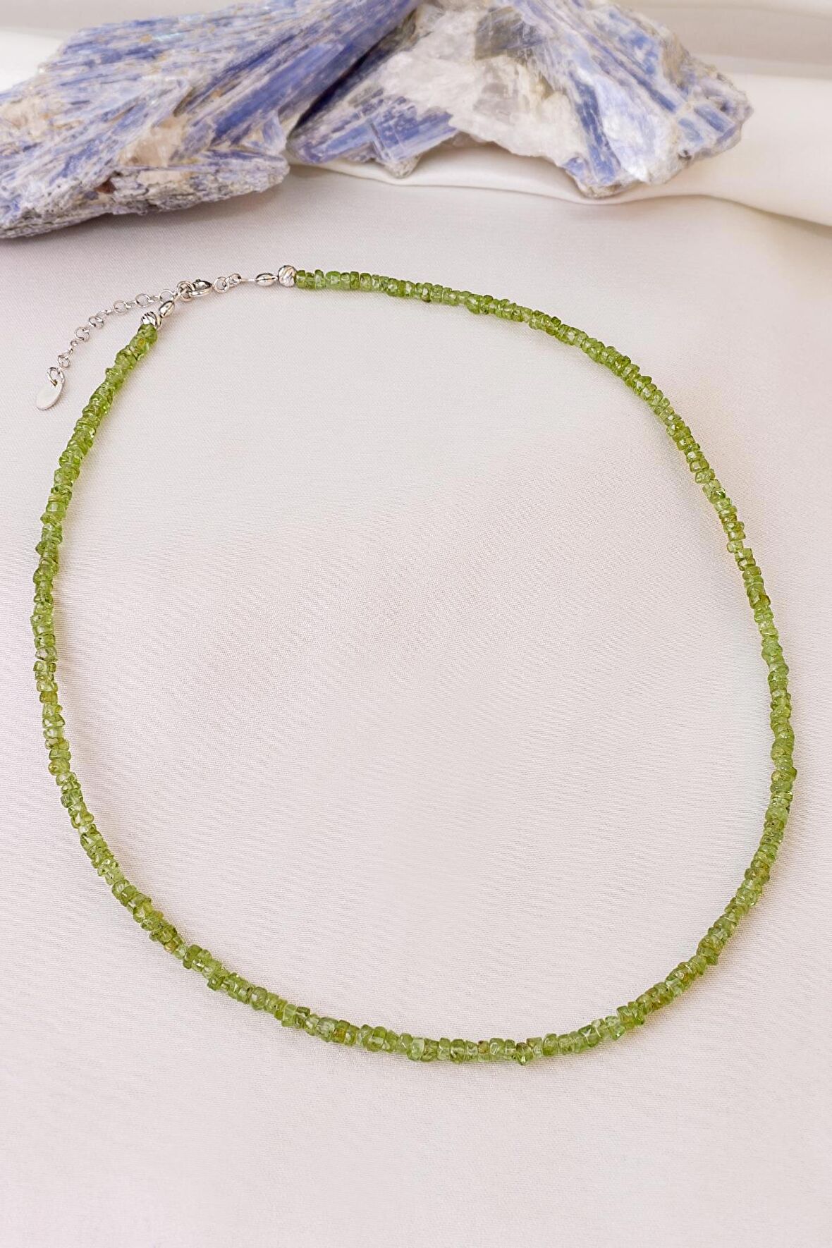 Peridot Taşı (Zebercet) Kolye ( 925 Ayar Gümüş Aparatlı )