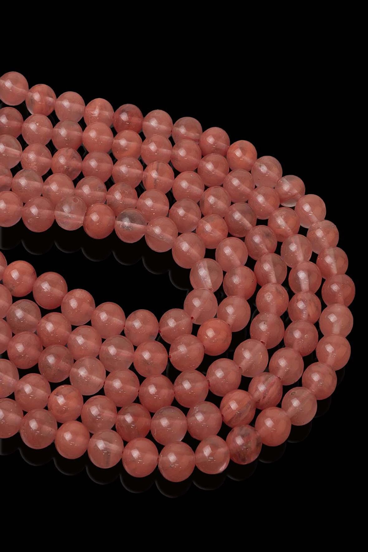8 MM Gül Kuvars Taşı Dizi