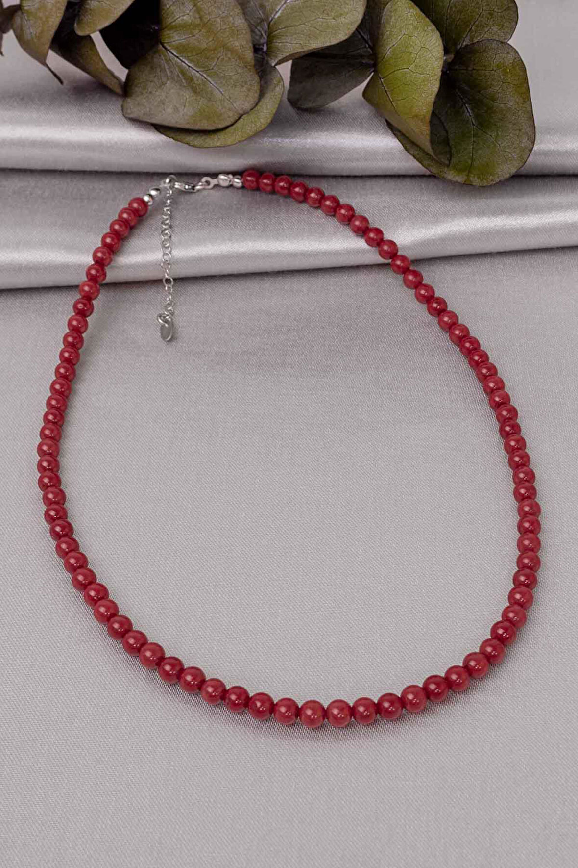 Mercan Taşı Kolye (925 Ayar Gümüş Aparatlı)