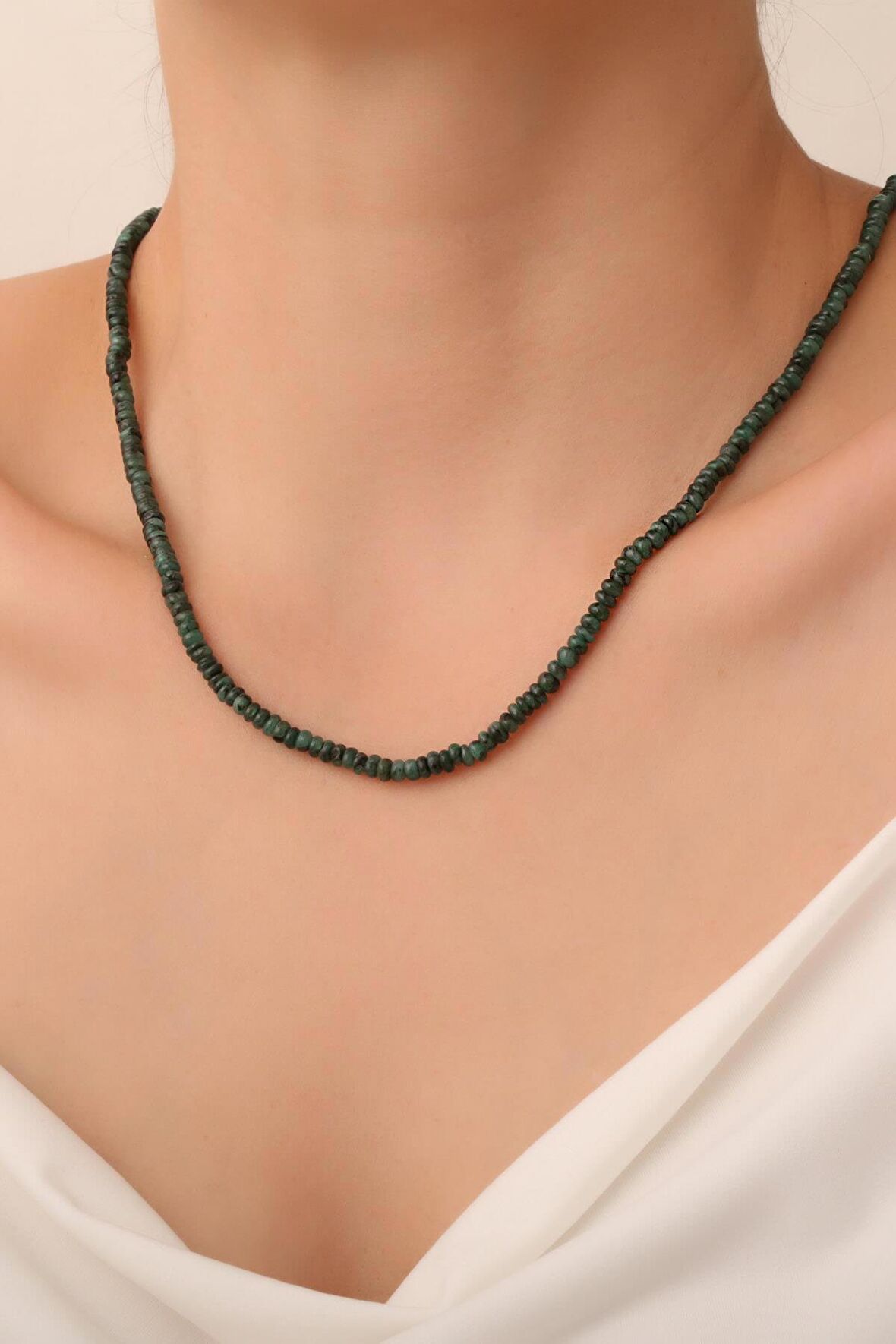 Zümrüt Taşı Kolye (925 Ayar Gümüş Aparatlı)