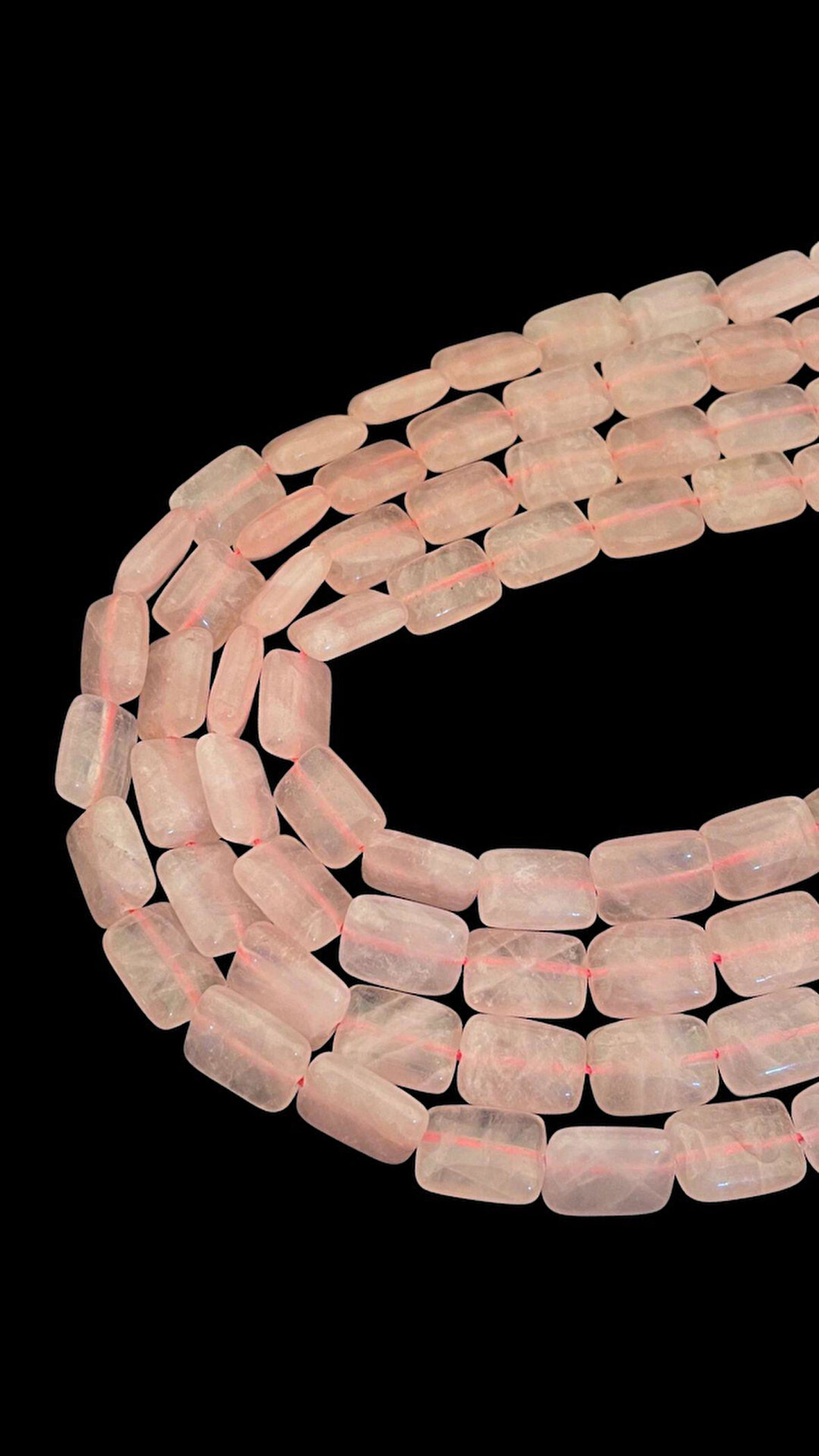 10x14 MM Pembe Kuvars Taşı Dizi
