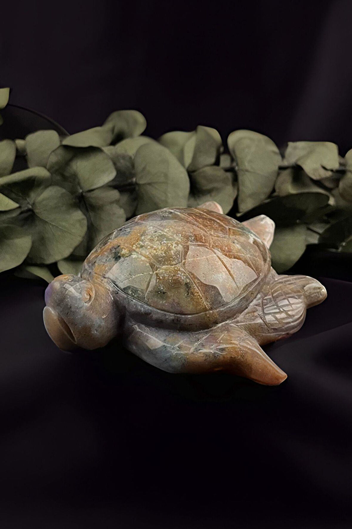 Kaplumbağa Figürlü Hint Akik Taşı