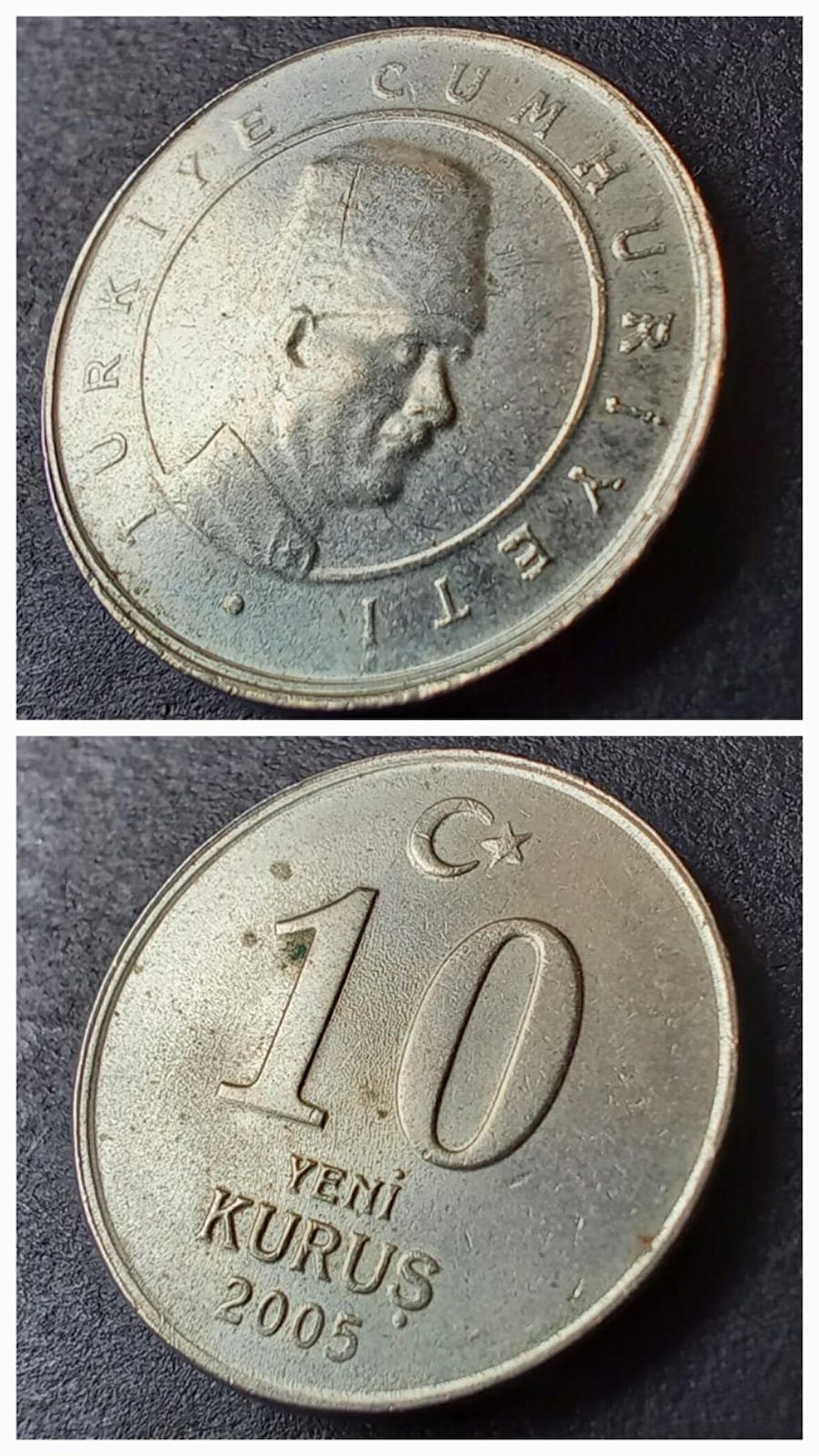 2005 tc 10 yeni kuruş ÇÇT+ eski madeni para