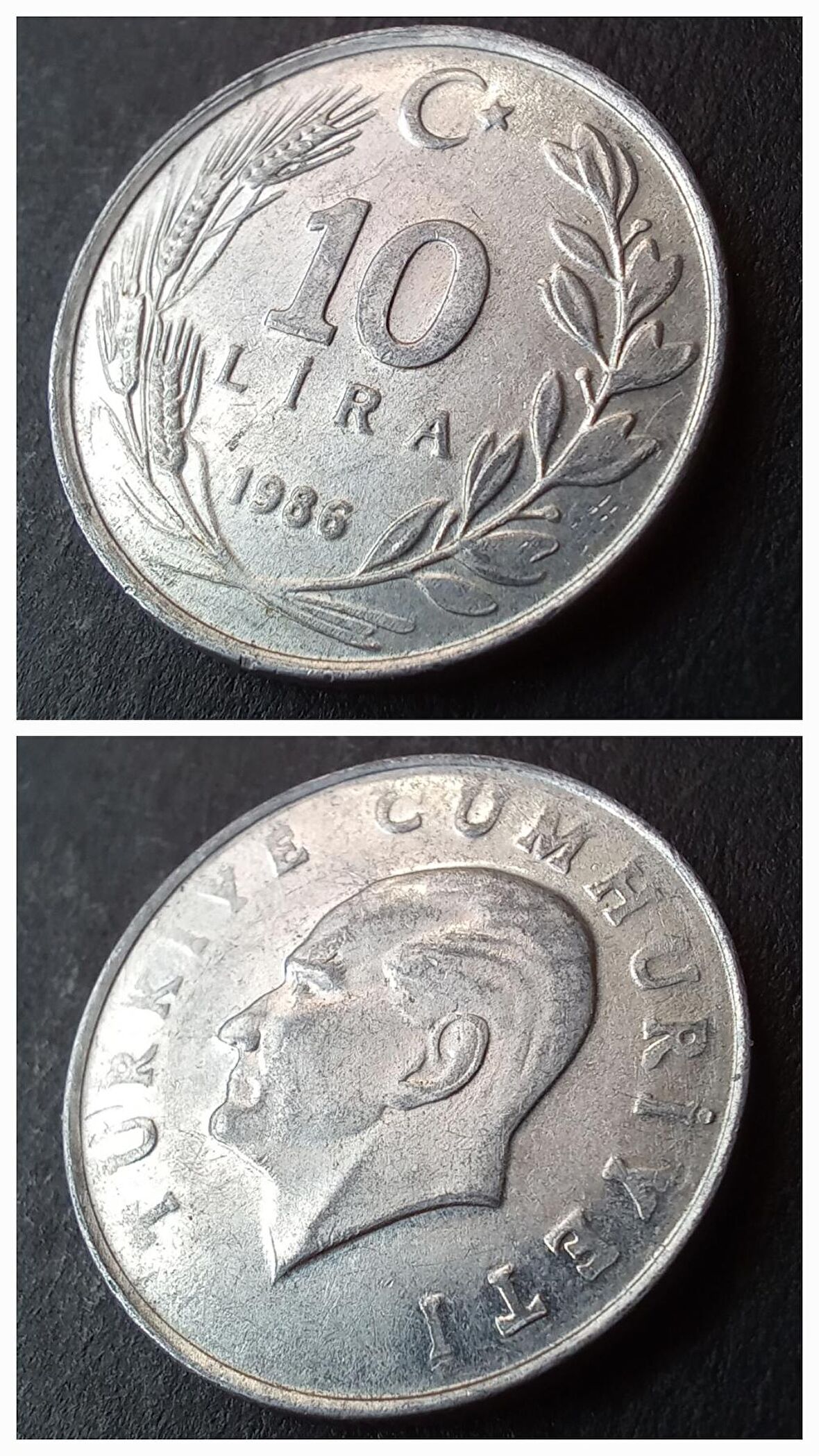 1986 Alüminyum 10 lira ÇA+ eski madeni para - 39963662acbb46dd4d