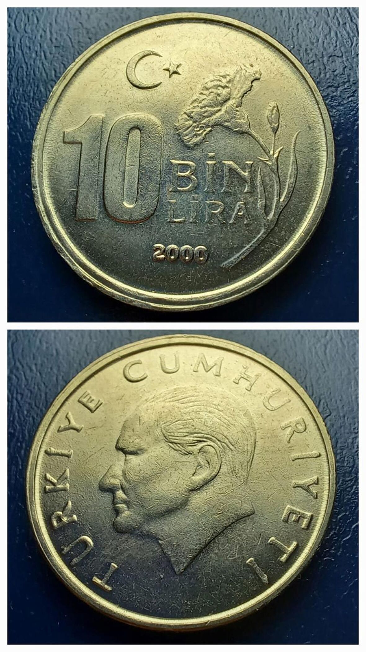 10.000 Lira (2000) ÇİL Eski Madeni Para - 3996366428b3632c05