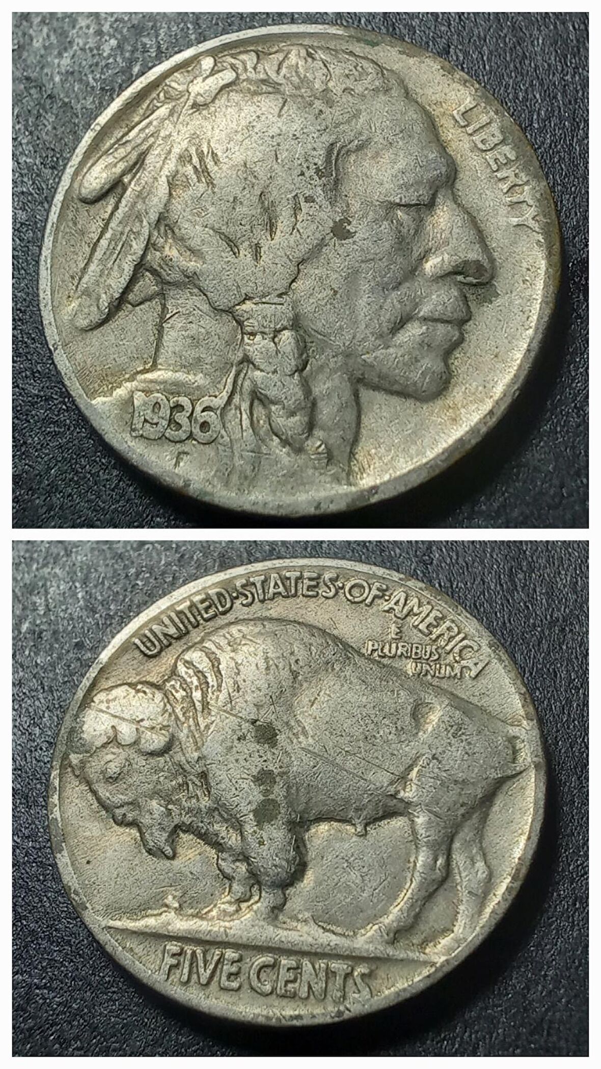 1936 Amerika 5Cent Kızılderili-Bufalo ÇT+ Eski Yabancı Madeni Para 399636657a5b4aa6ef