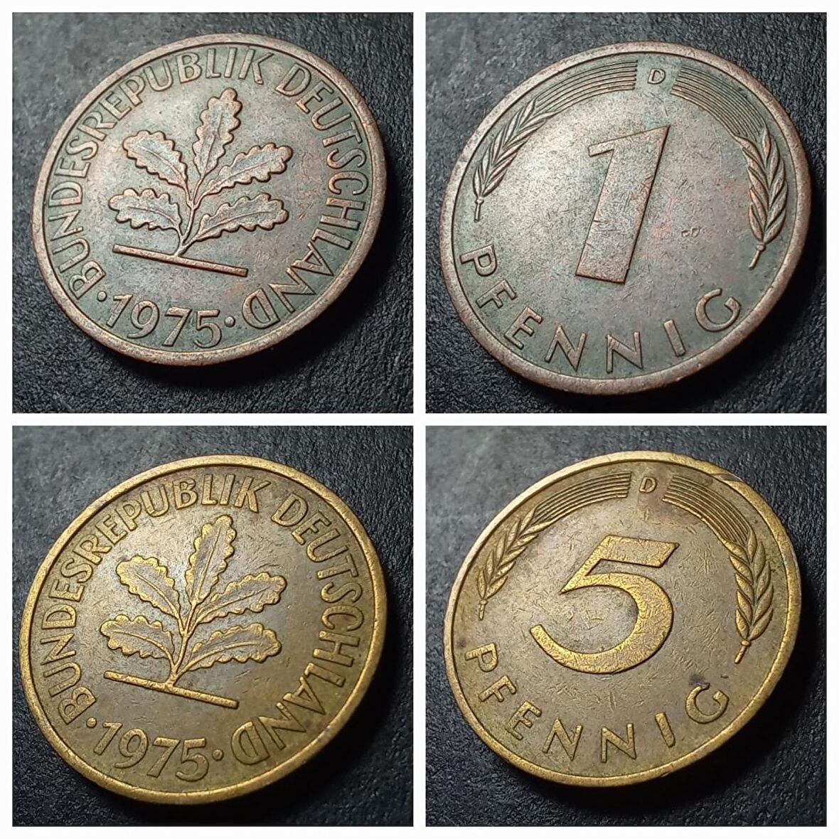 1975 Almanya 1-5 Pfennig Darphane işareti - 399636657c13d1bb6e