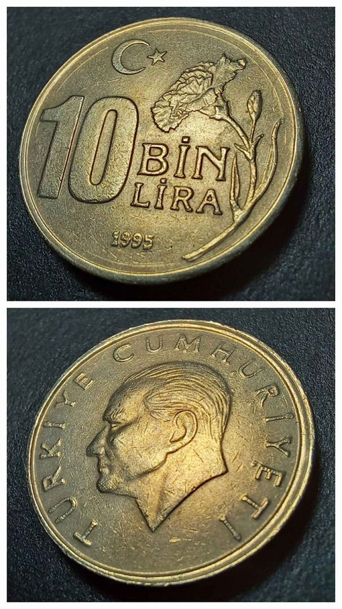 1995 10 bin lira ÇİL eski madeni para - 39963667637e47c705