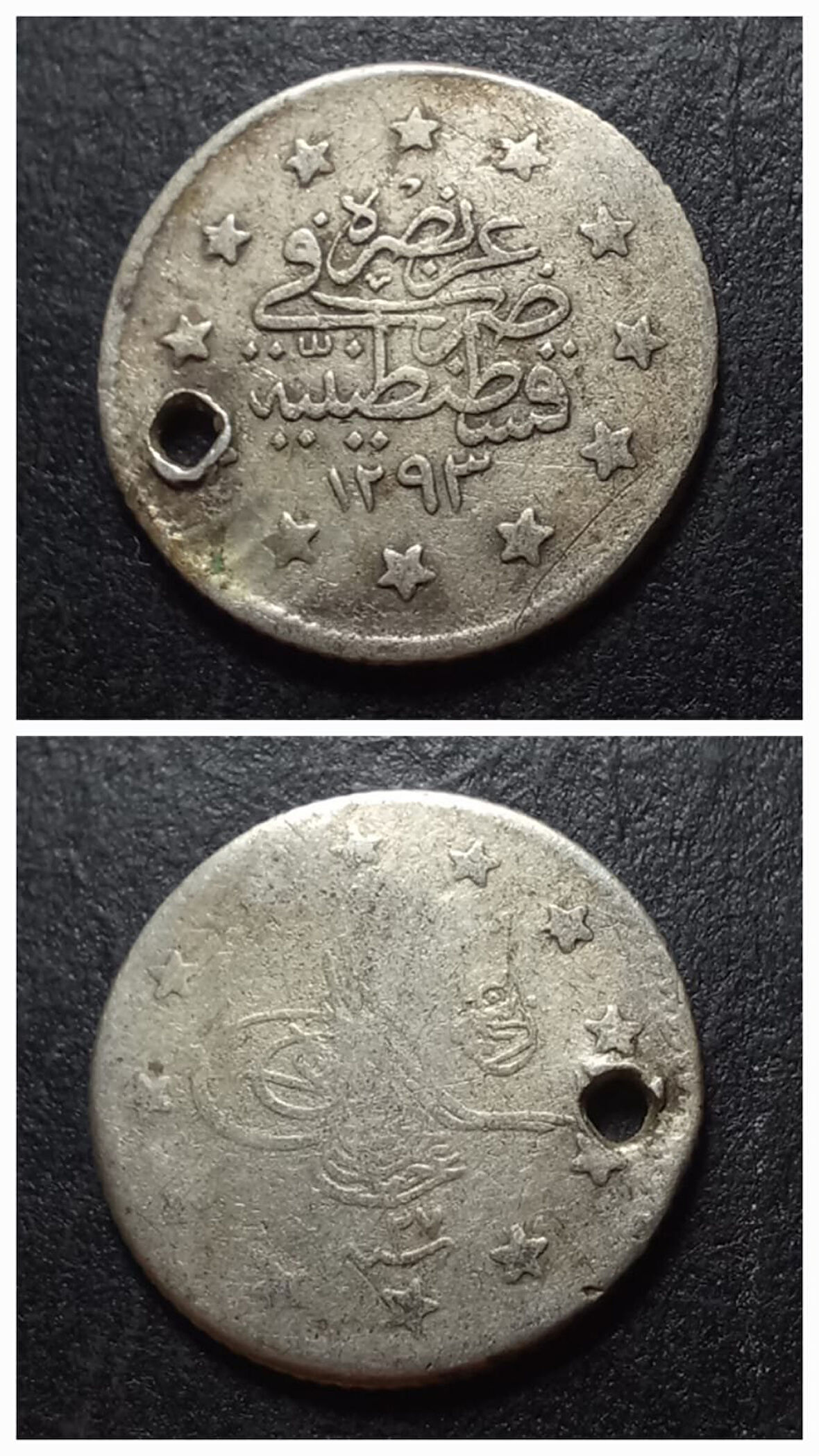 Escoines Koleksiyon 1293/27 1902 II.Abdülhamid Delik 1 Kuruş 1,10 Gram Gümüş - 399636693bf4255cf8