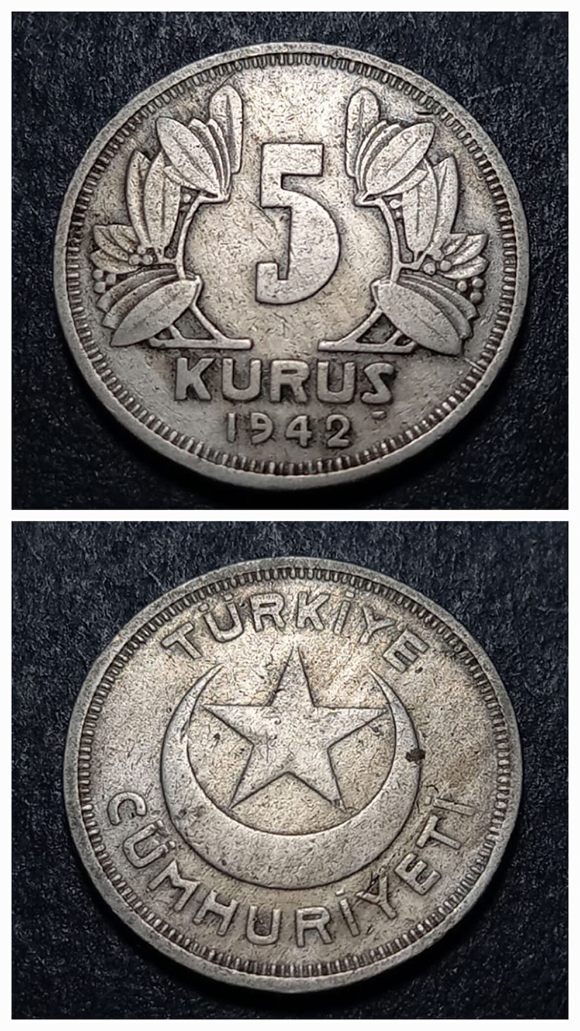 Escoines Koleksiyon 5kuruş 1942 ÇT/ÇÇT eski yerli madeni para ( 5 kuruş 1942) - 3996366a9721a24aa4