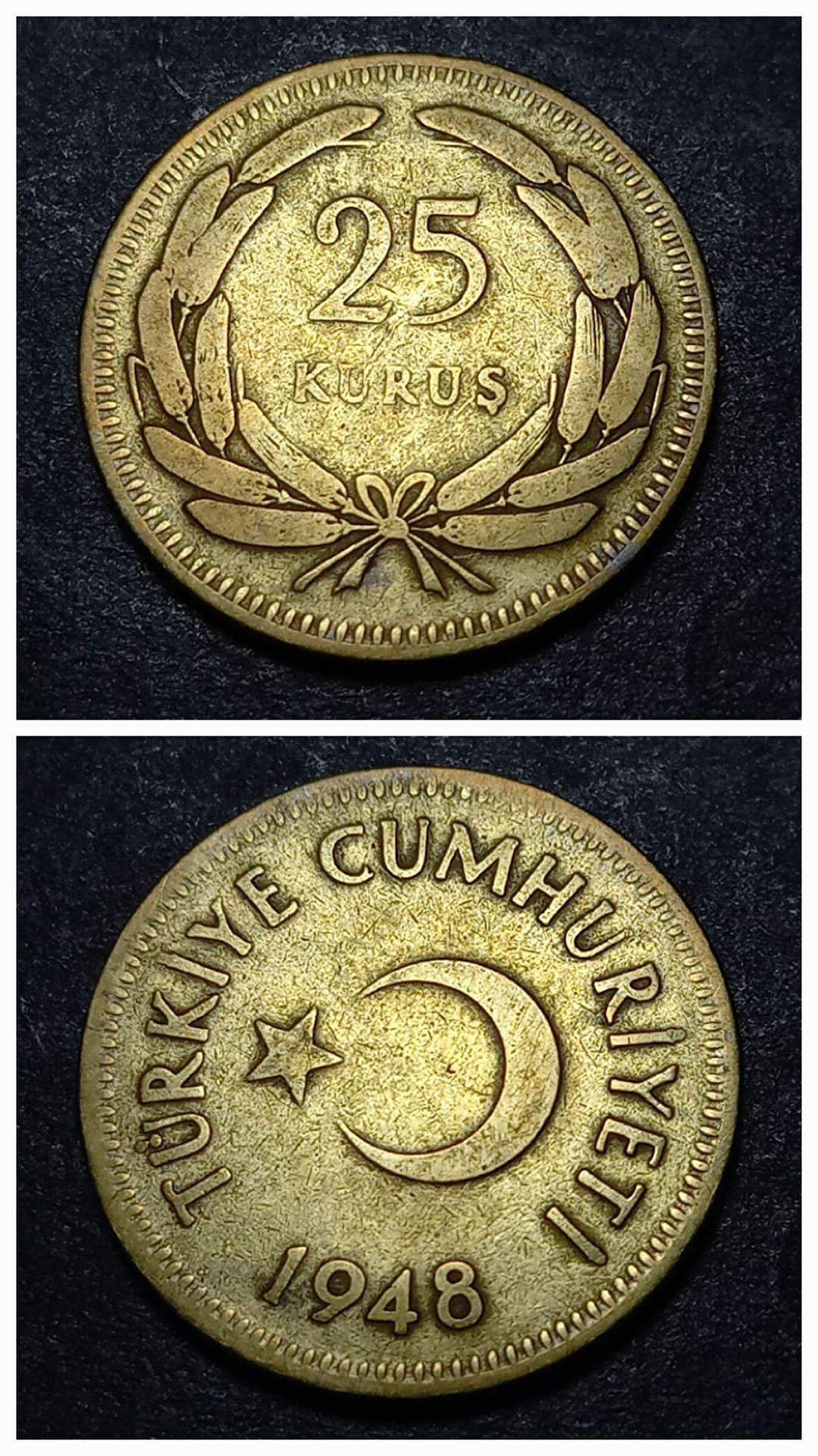 Escoines Koleksiyon 1948 25 Kuruş ÇÇT eski madeni para - 3996366df0ec124cad