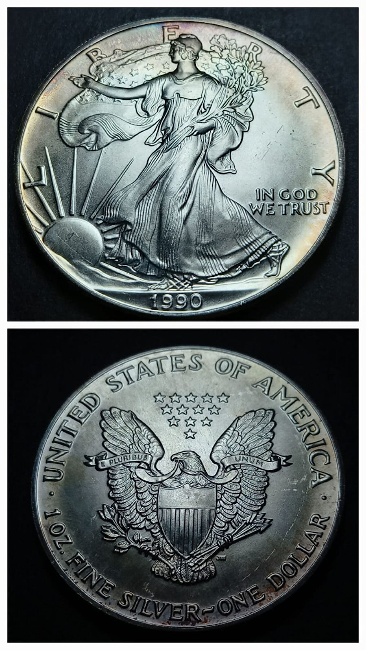 1990 Abd 1 Dolar 31,27Gram Gümüş Silver Eagle/0.999 ÇİL Amerikan Gümüş Kartalı - 3996366ea184d0c6aa