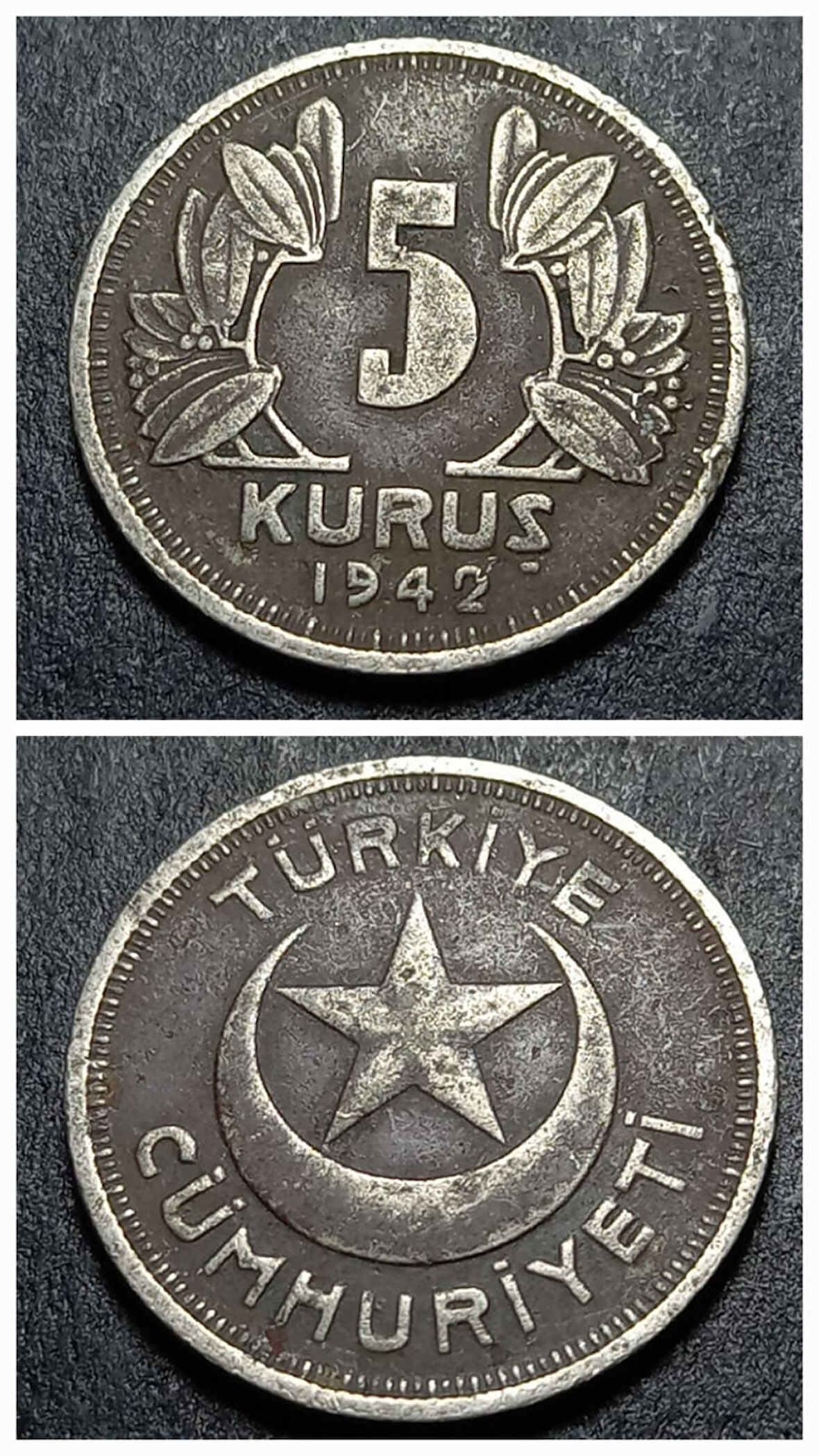 Escoines Koleksiyon 1942 5 Kuruş eski madeni para - 3996366ea804f1a80a