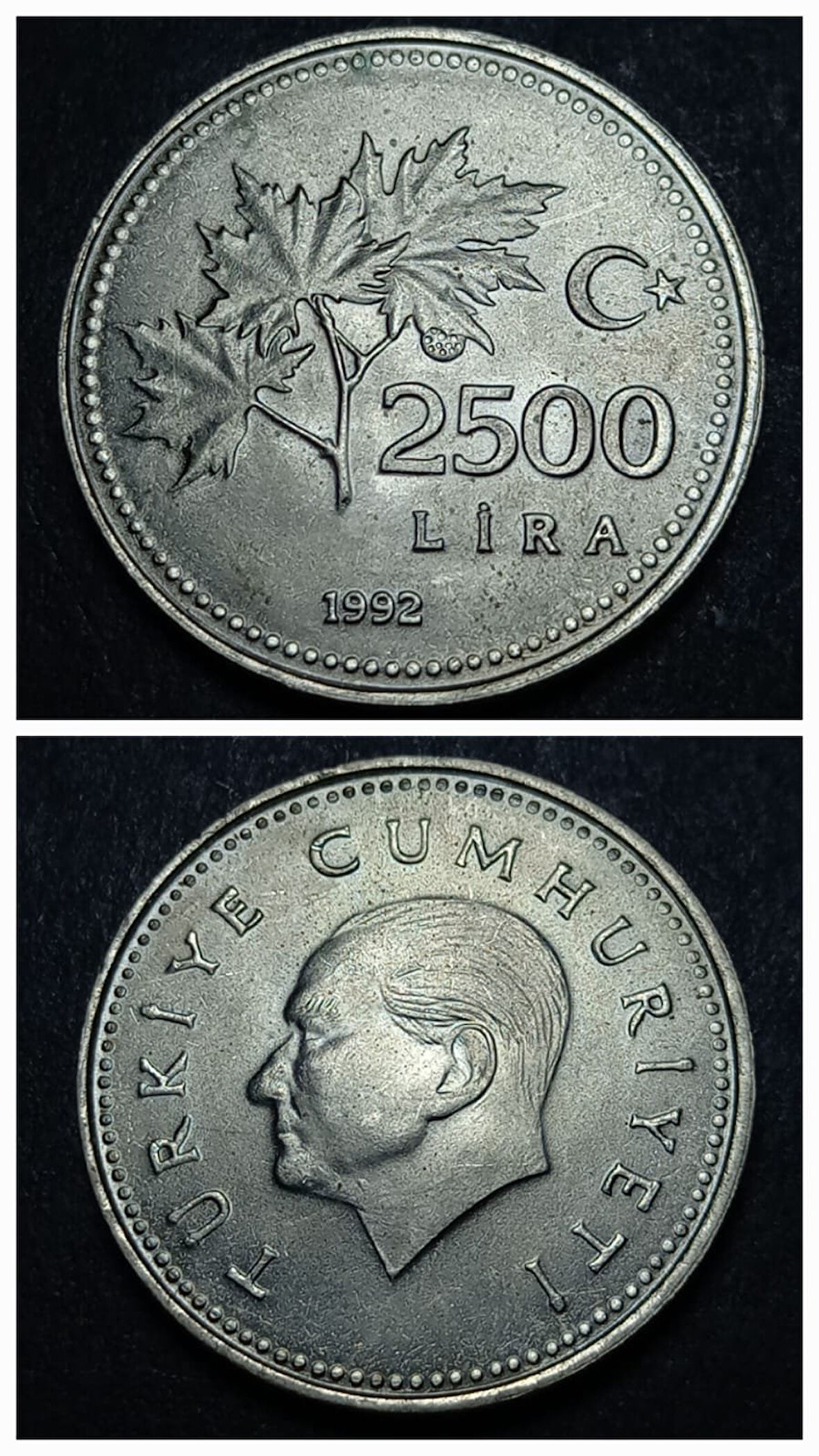 Escoines Koleksiyon 2500 Lira 1992 ÇİL eski madeni para - 3996367023e85aae62